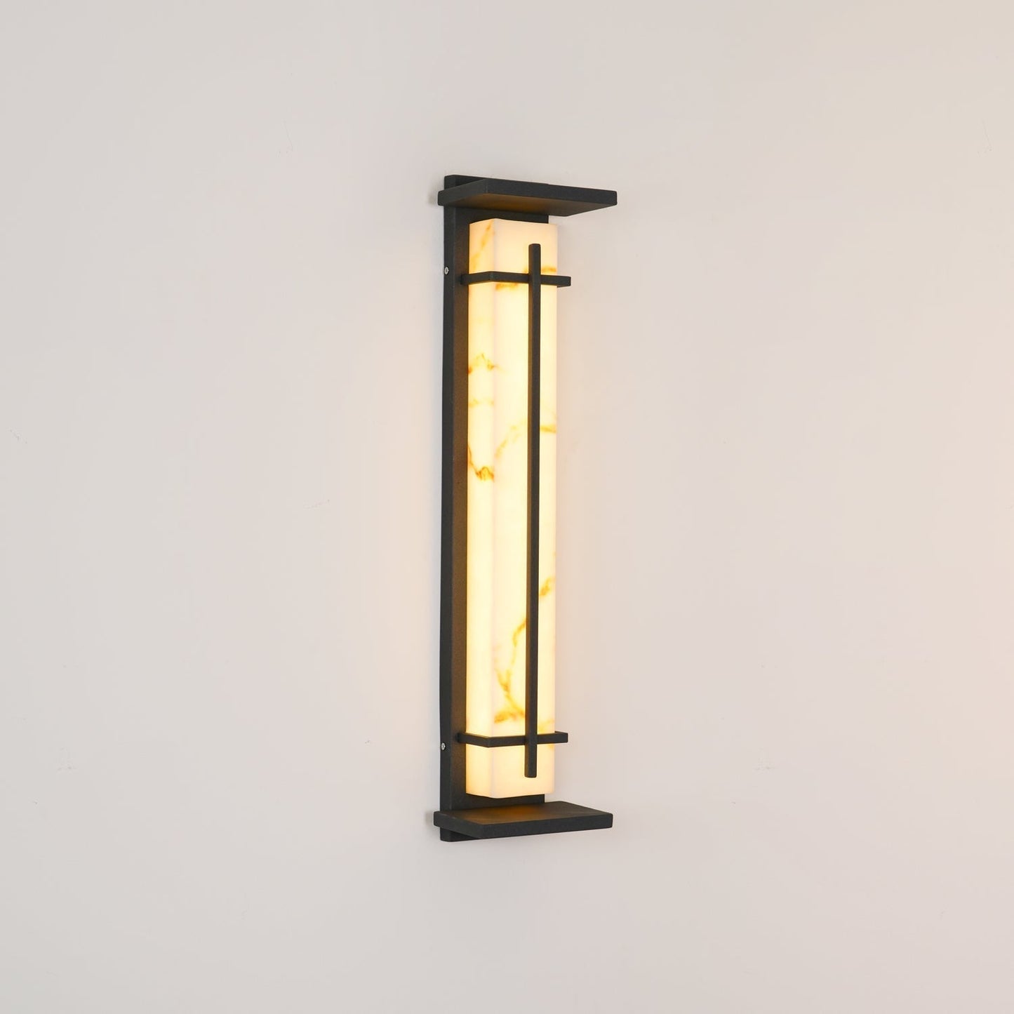 Ray Square Waterproof Outdoor Wall Lamp - Imitation Alabaster Finish