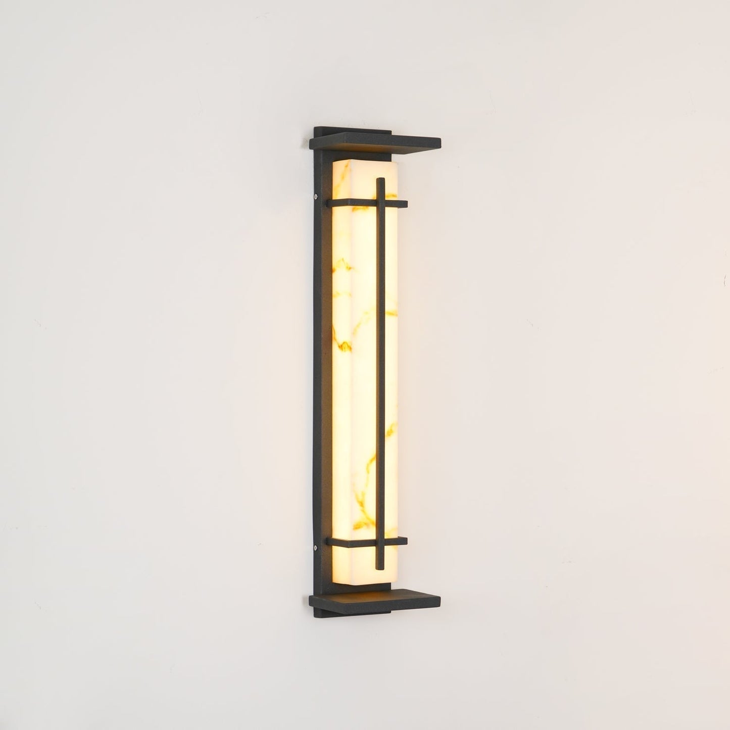 Ray Square Waterproof Outdoor Wall Lamp - Imitation Alabaster Finish