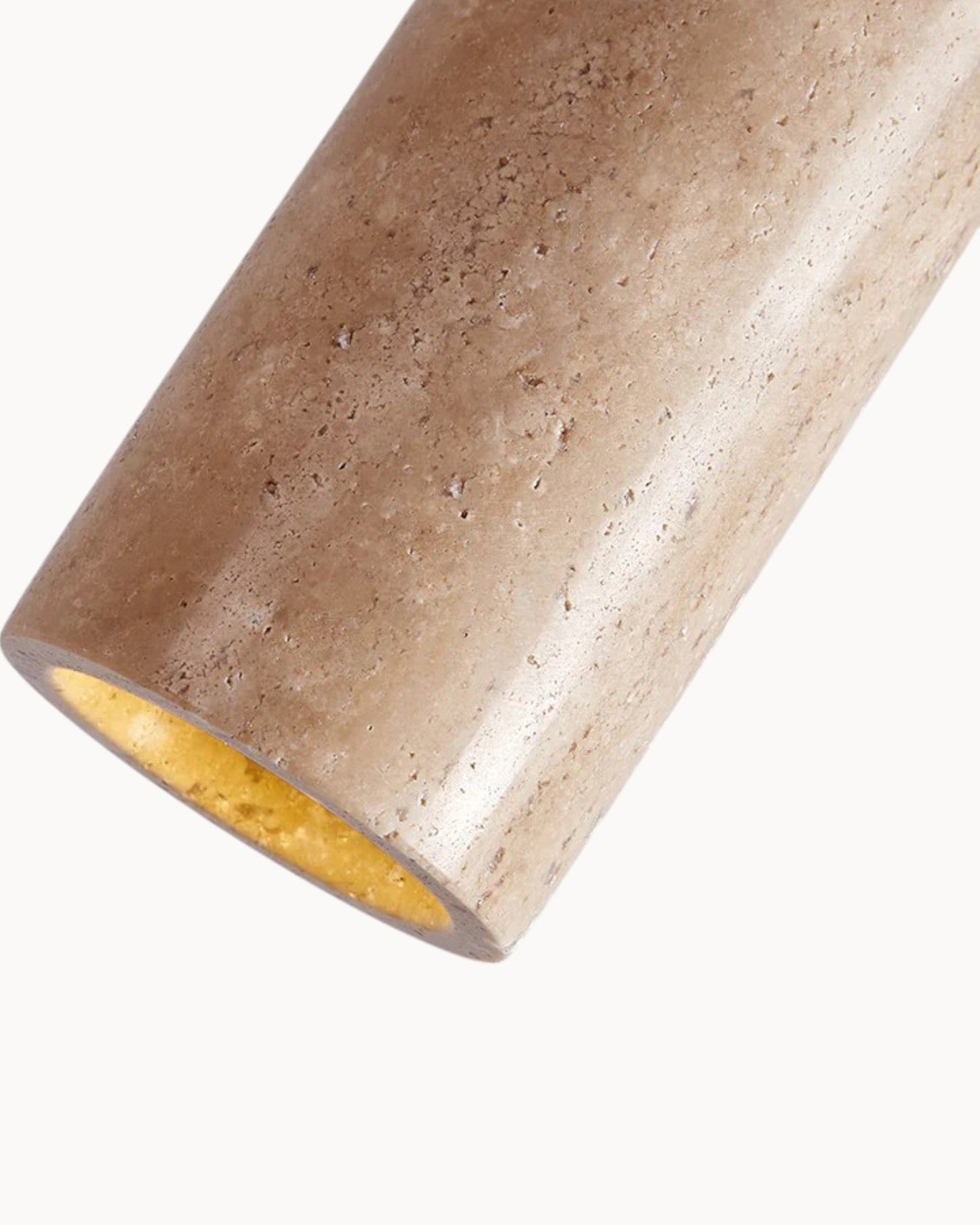 Gerini – Set of Pendant Lights Crafted from Travertine with Walnut Accents