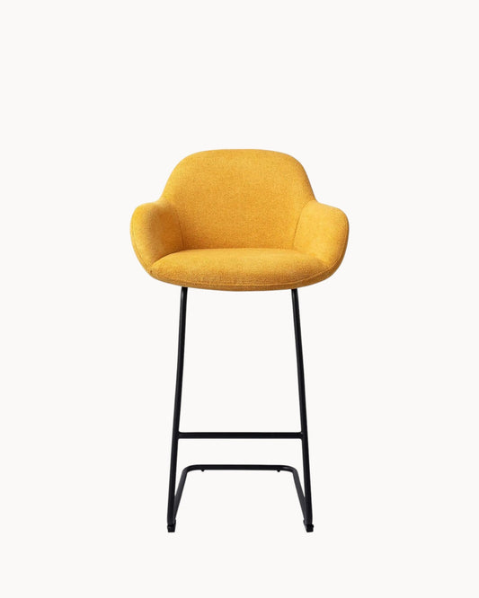 Kushi Bar Stool – Metal Frame with Polyester Upholstery, 76.5 cm Seat Height