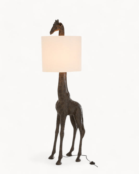 J-Line Dark Brown Polyresin Giraffe Floor Lamp - 179 cm