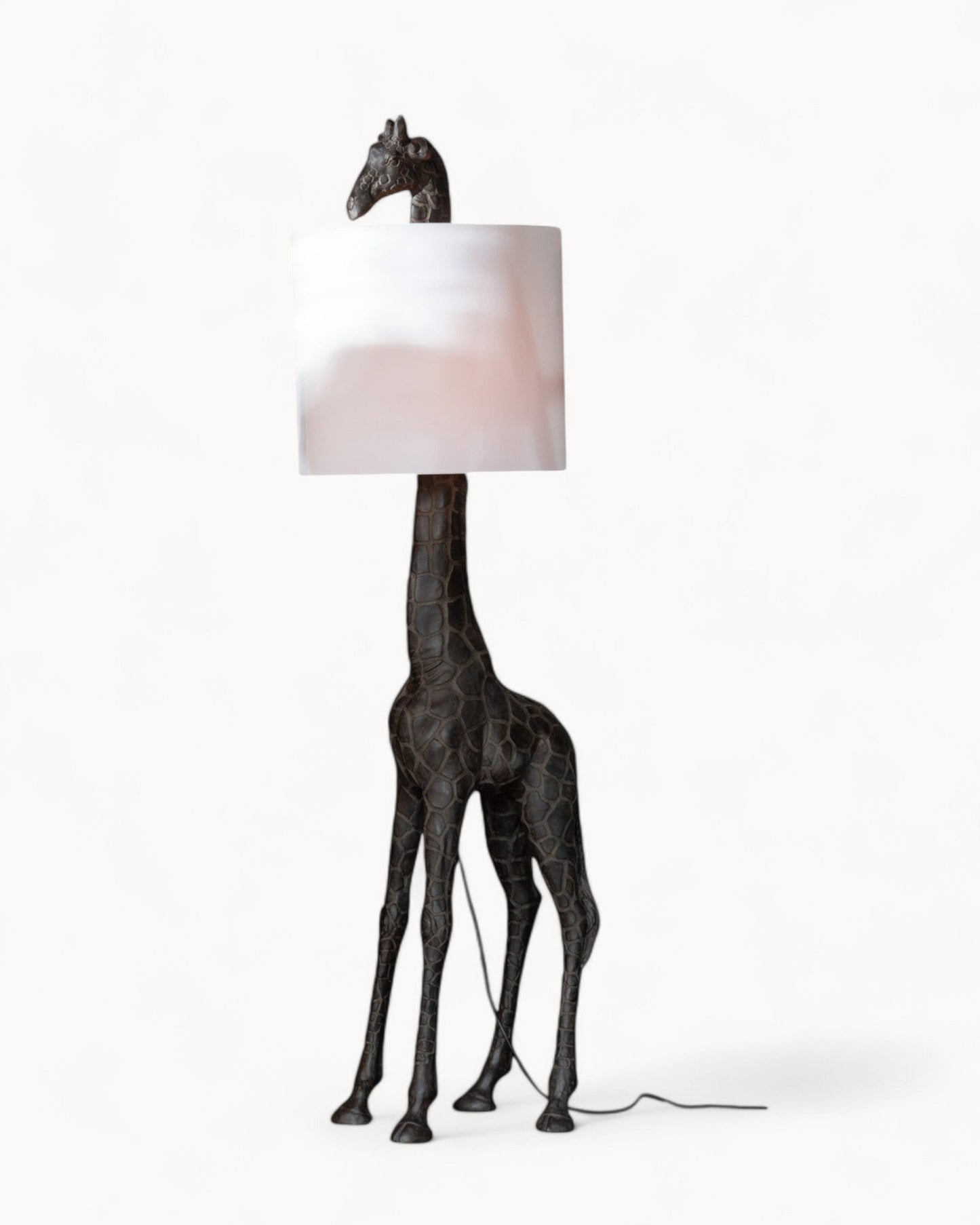 J-Line Dark Brown Polyresin Giraffe Floor Lamp - 179 cm