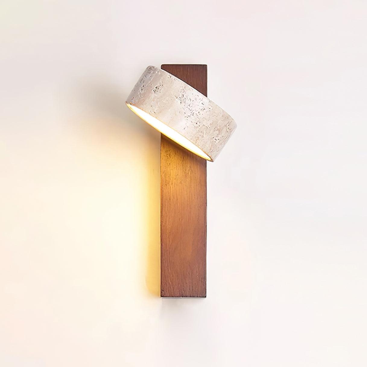 Jovan Travertine and Wood Wall Light