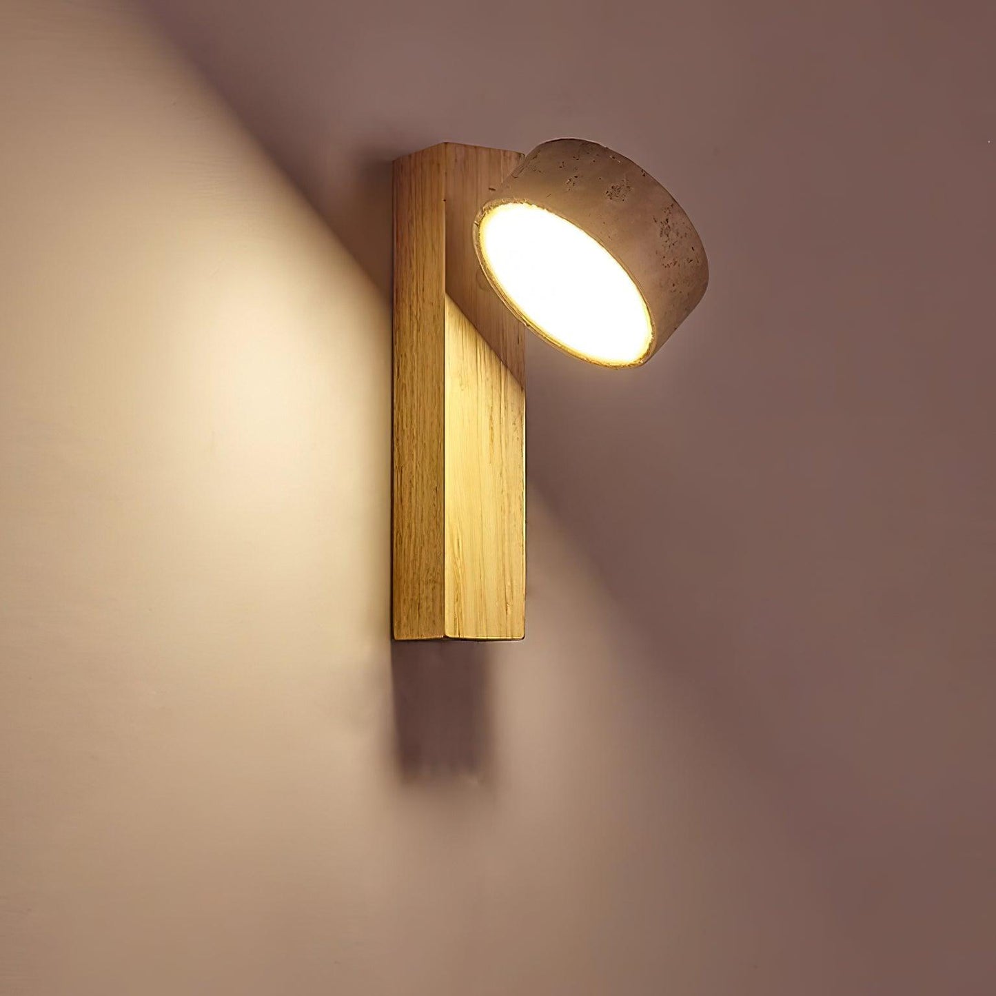 Jovan Travertine and Wood Wall Light