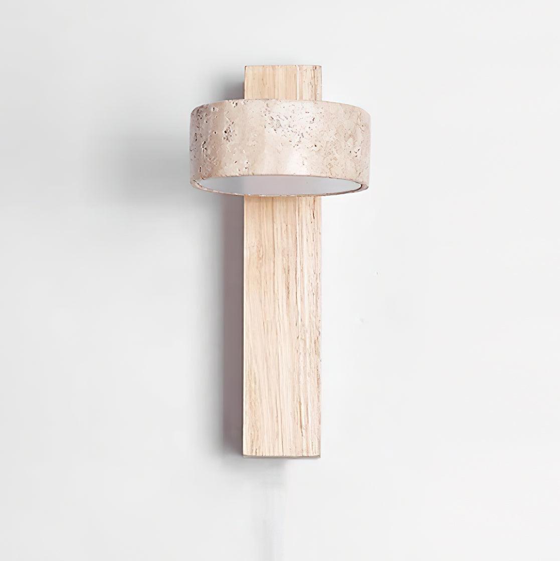 Jovan Travertine and Wood Wall Light