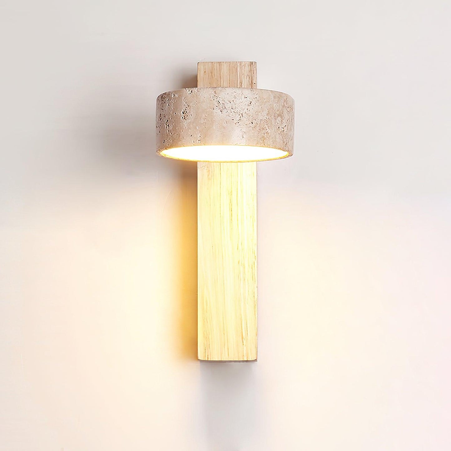 Jovan Travertine and Wood Wall Light