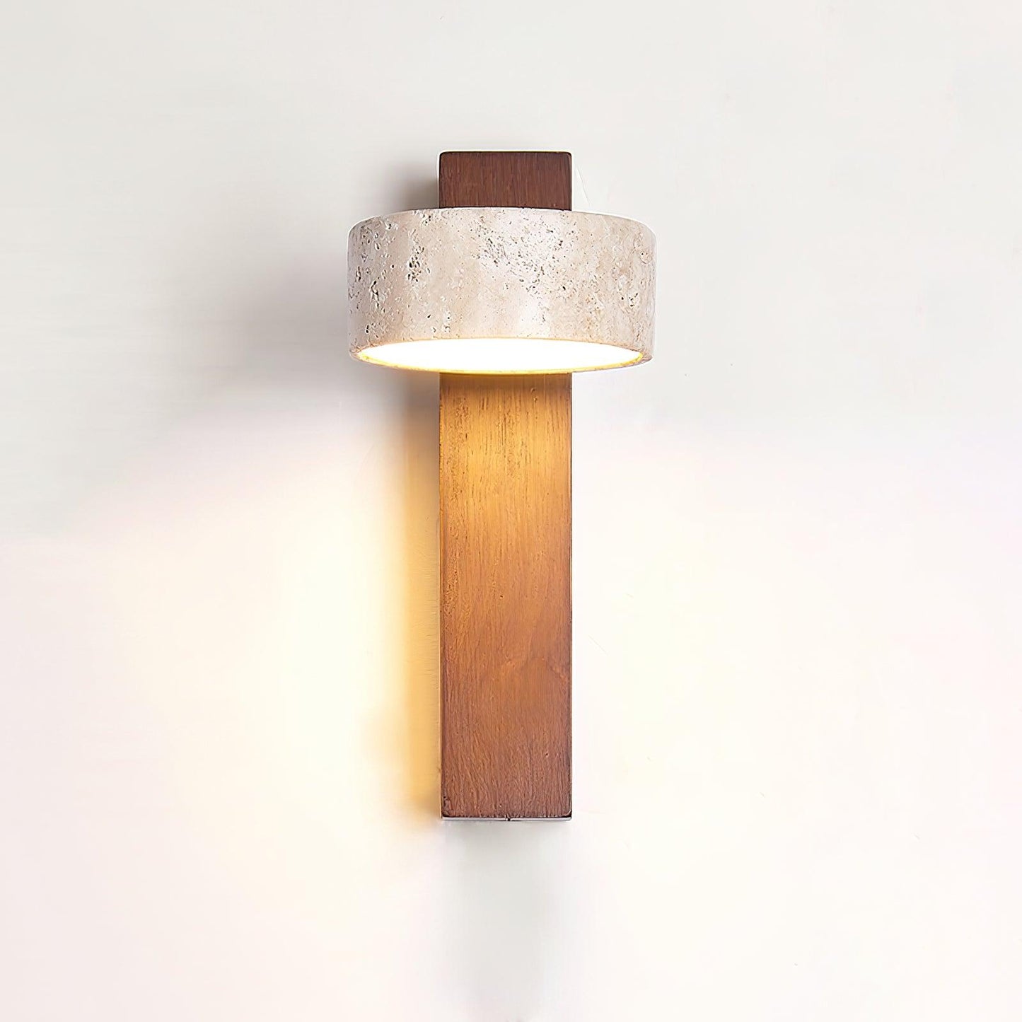 Jovan Travertine and Wood Wall Light