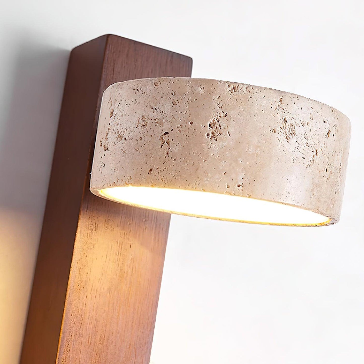 Jovan Travertine and Wood Wall Light