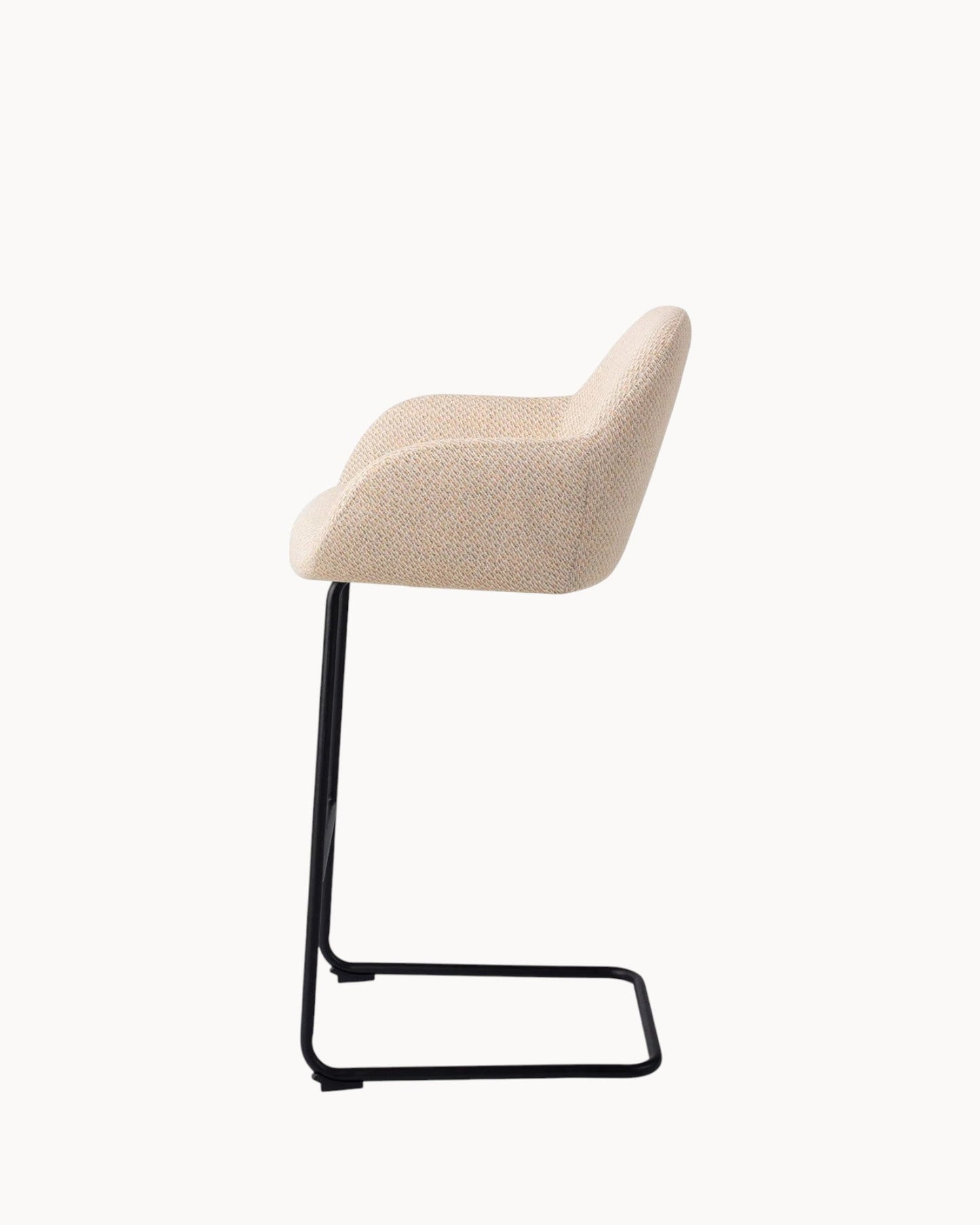 Kushi Bar Stool – Metal Frame with Polyester Upholstery, 76.5 cm Seat Height