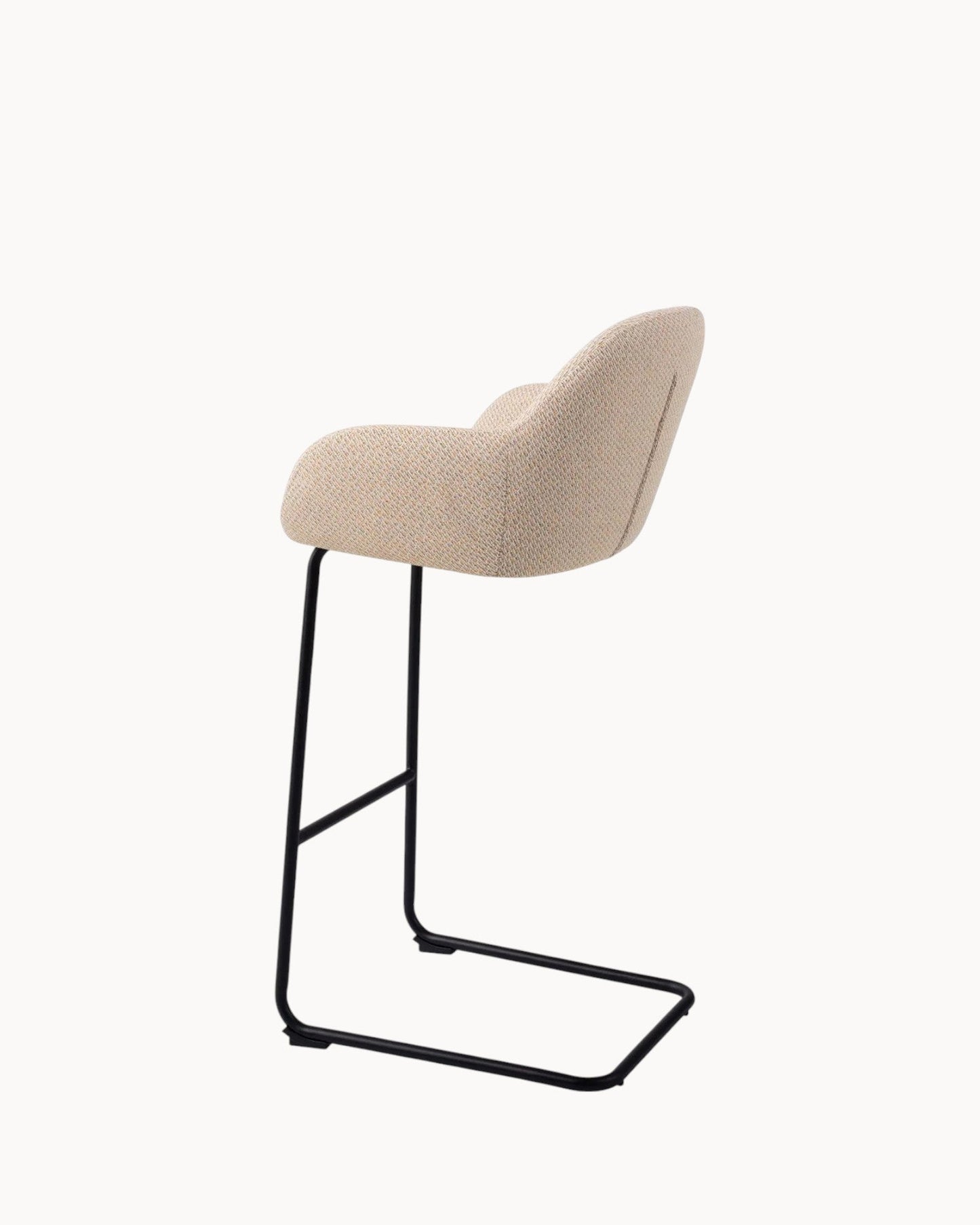 Kushi Bar Stool – Metal Frame with Polyester Upholstery, 76.5 cm Seat Height