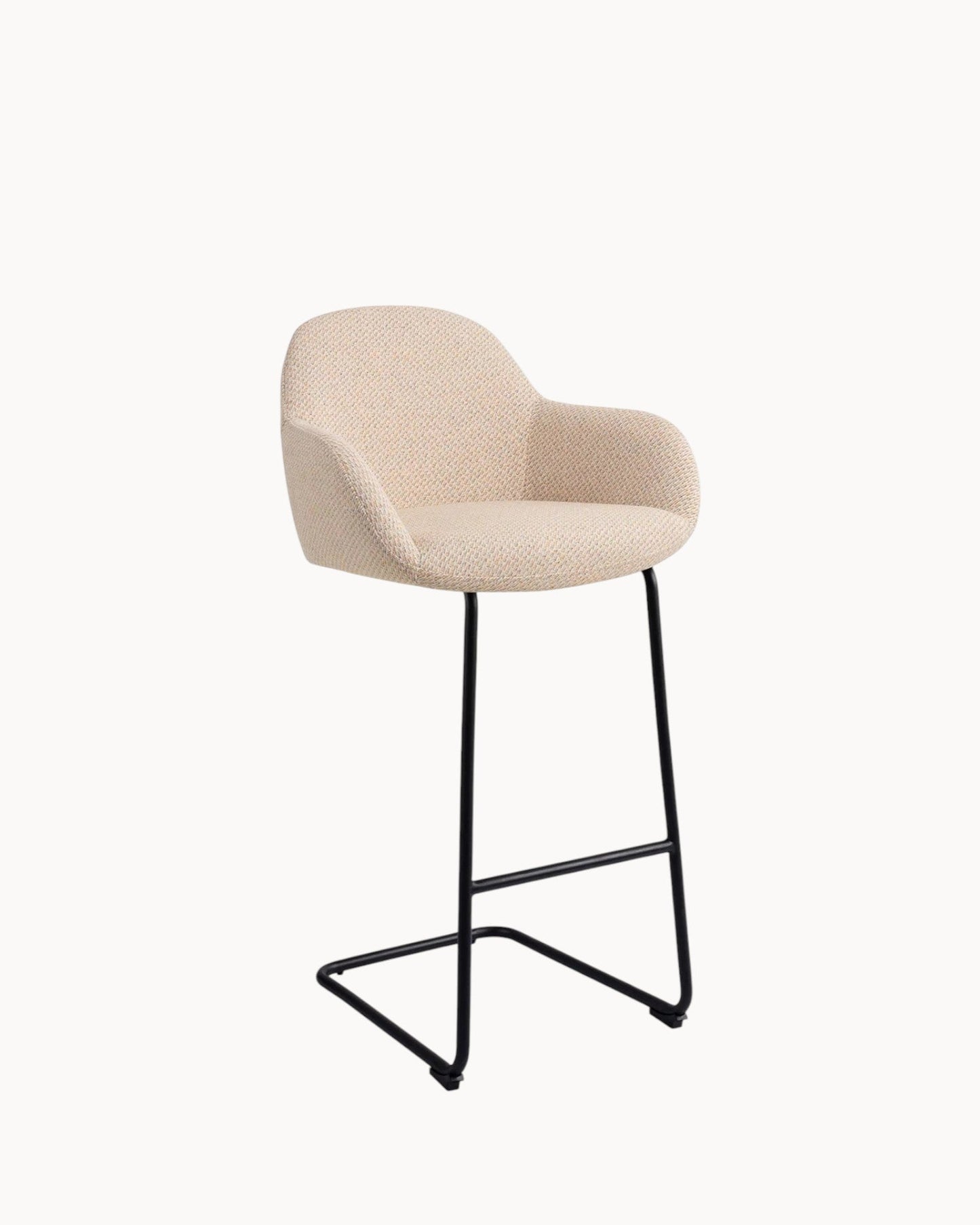 Kushi Bar Stool – Metal Frame with Polyester Upholstery, 76.5 cm Seat Height