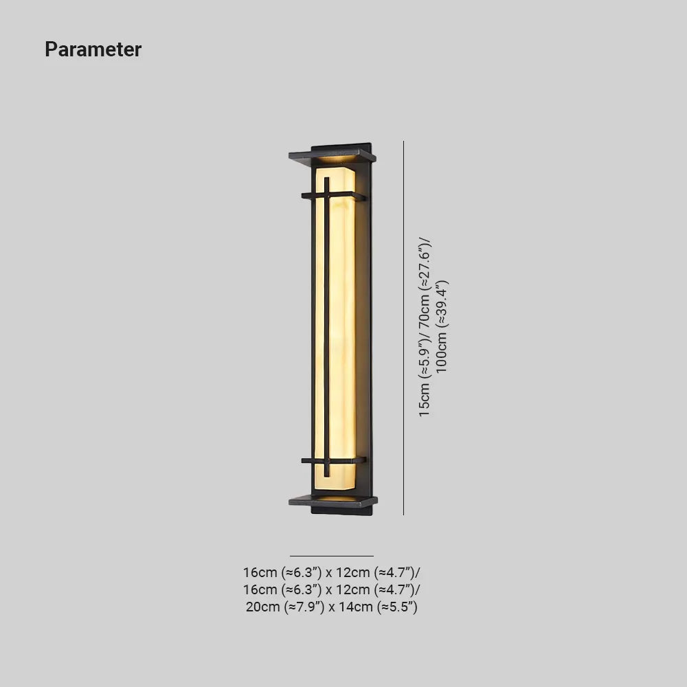 Ray Square Waterproof Outdoor Wall Lamp - Imitation Alabaster Finish