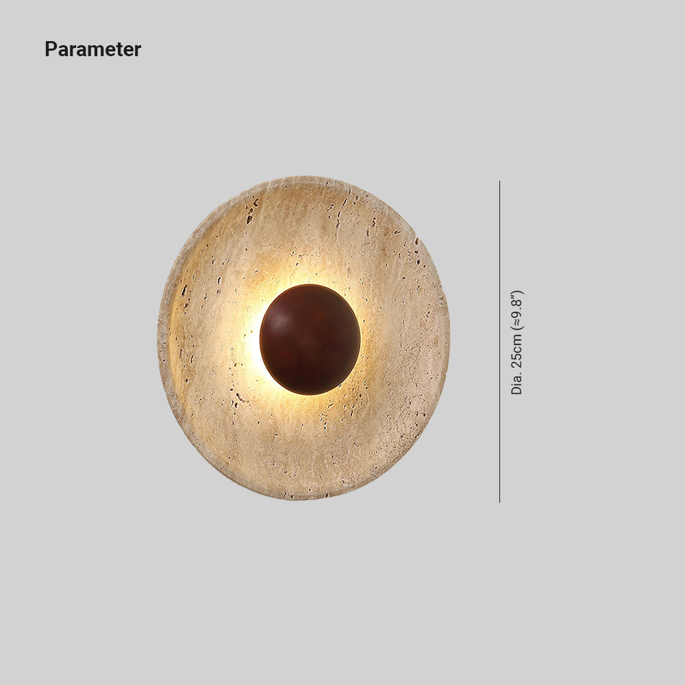 Travertine Aveny Rond Indoor Wall Light