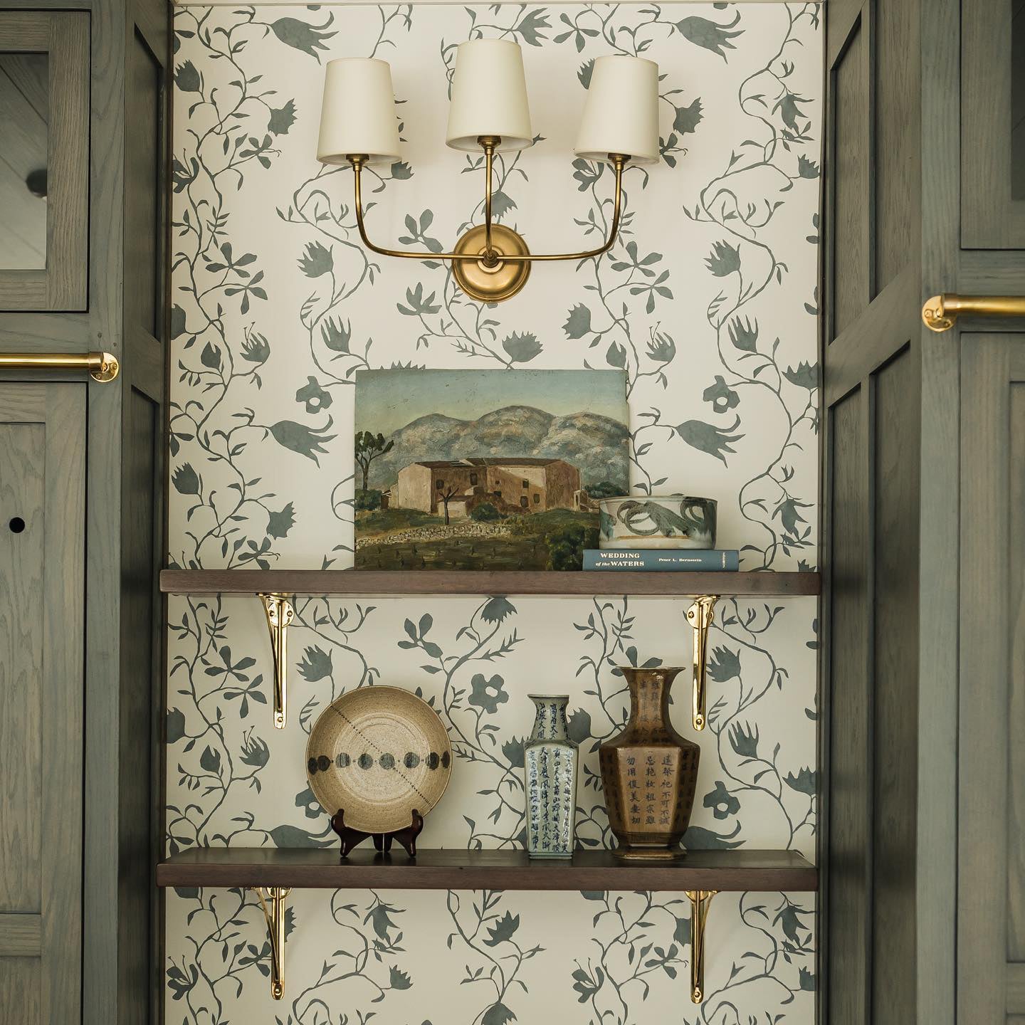 Victor Black Bronze Wall Lamp with Fabric Shade