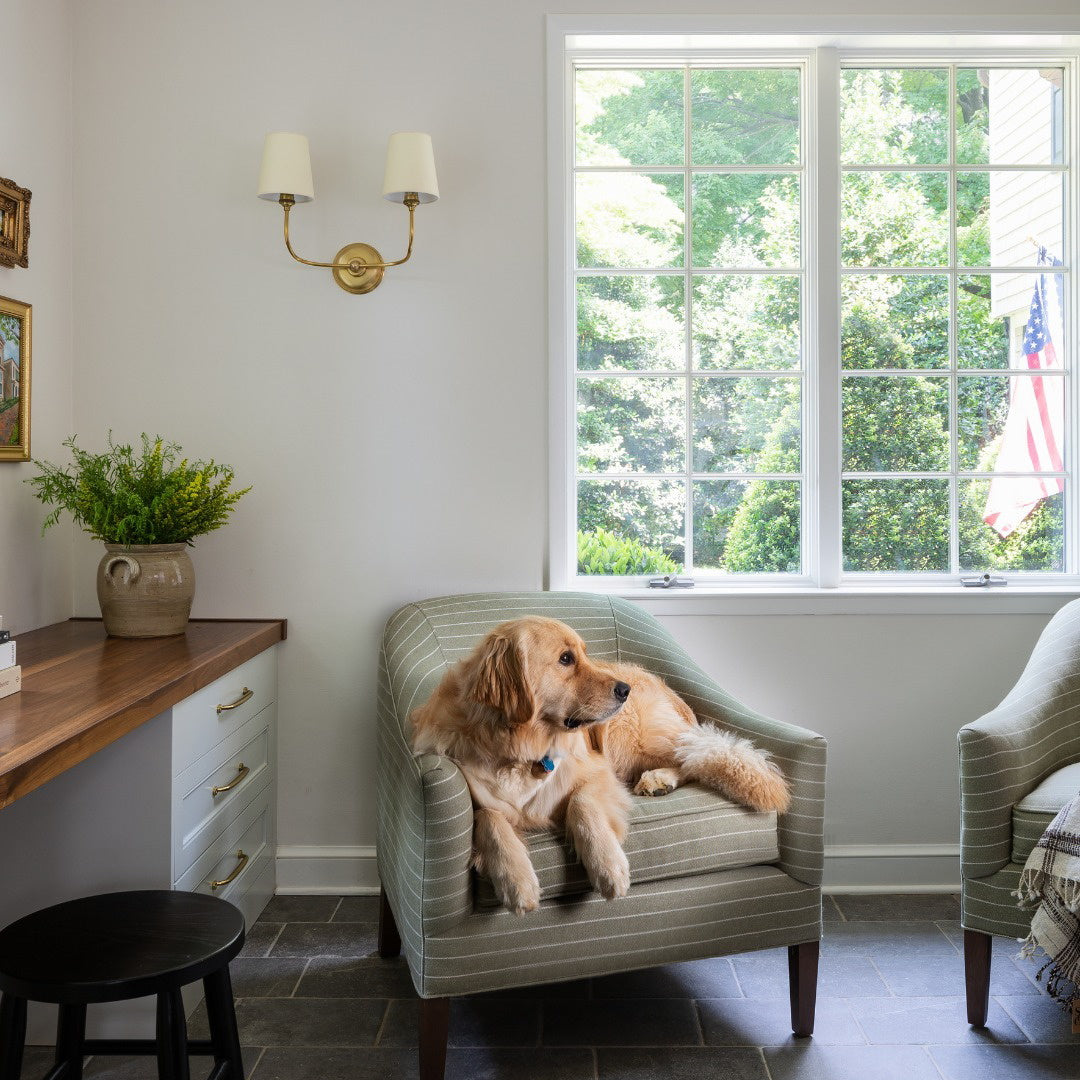 Victor Black Bronze Wall Lamp with Fabric Shade