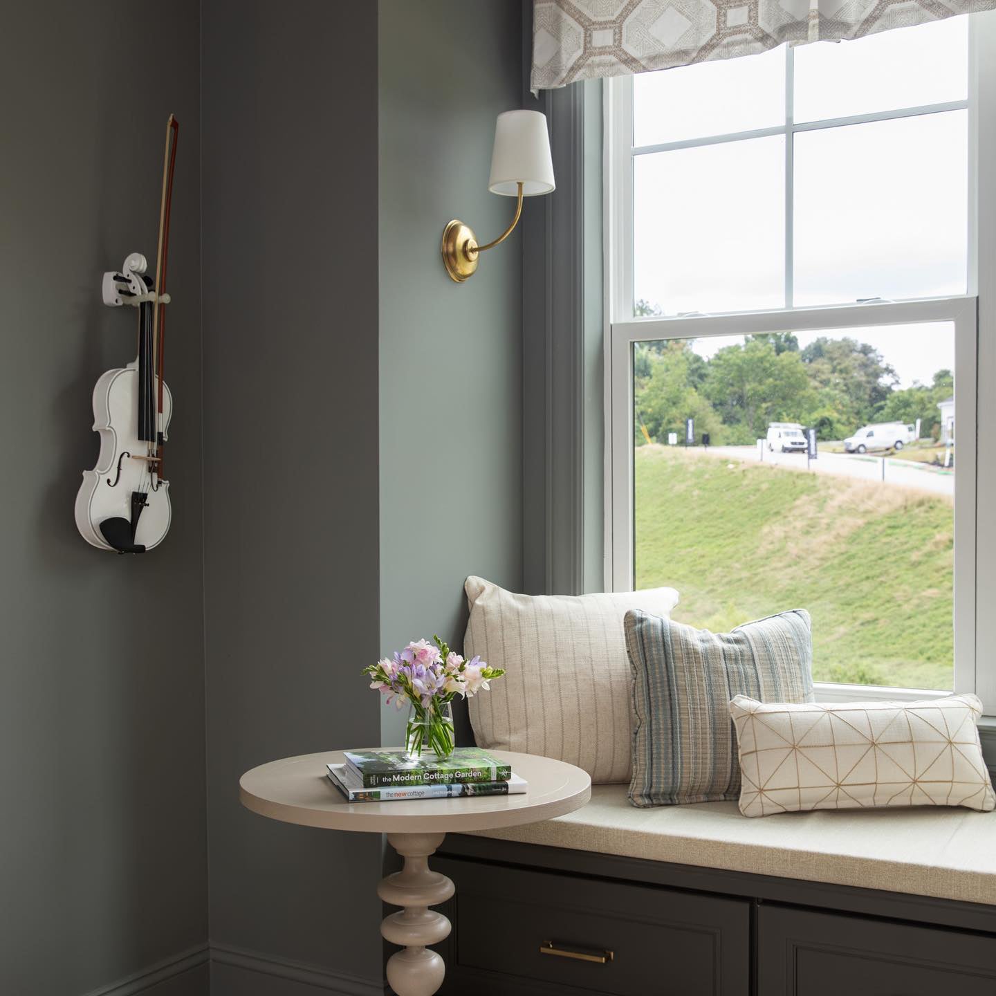 Victor Black Bronze Wall Lamp with Fabric Shade