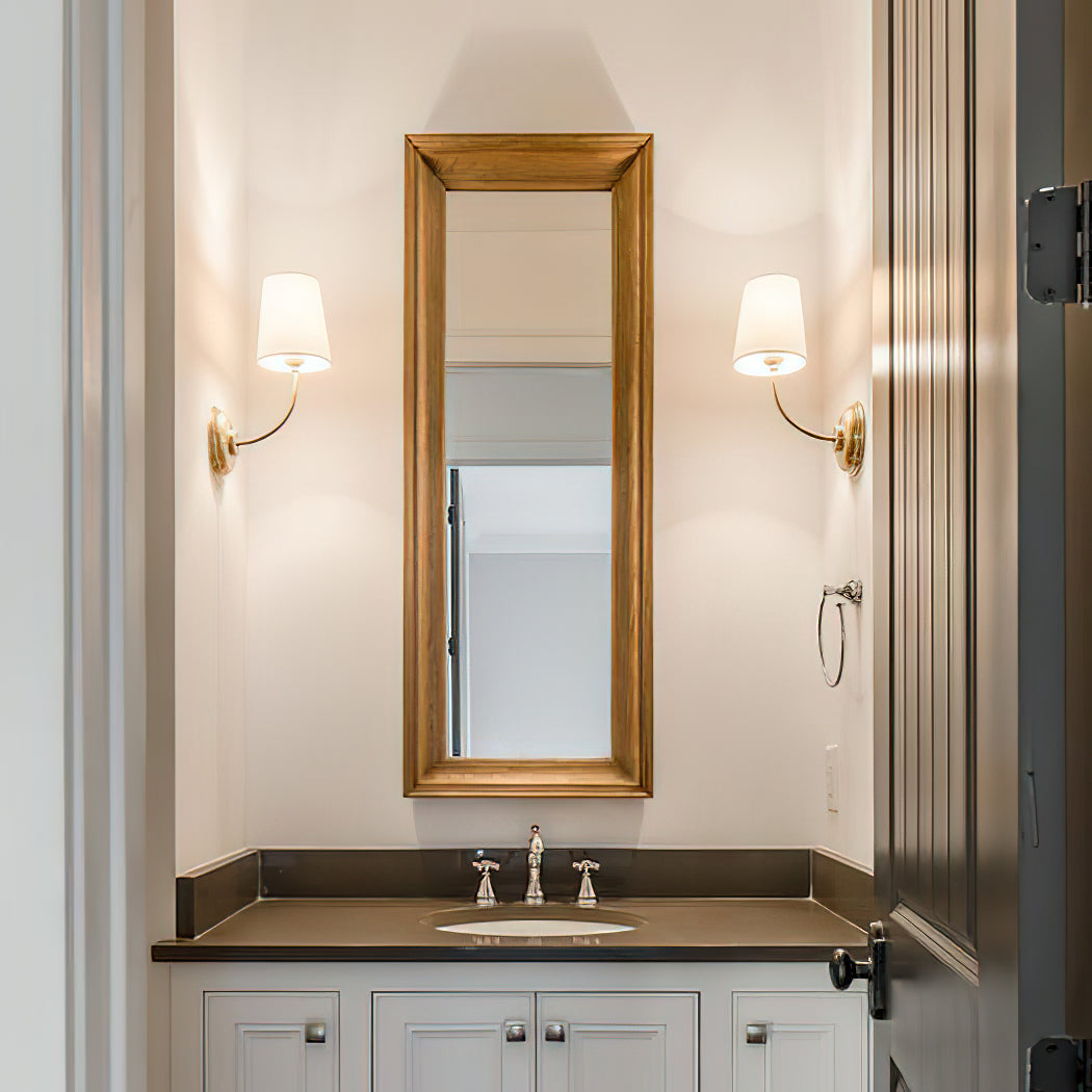 Victor Black Bronze Wall Lamp with Fabric Shade