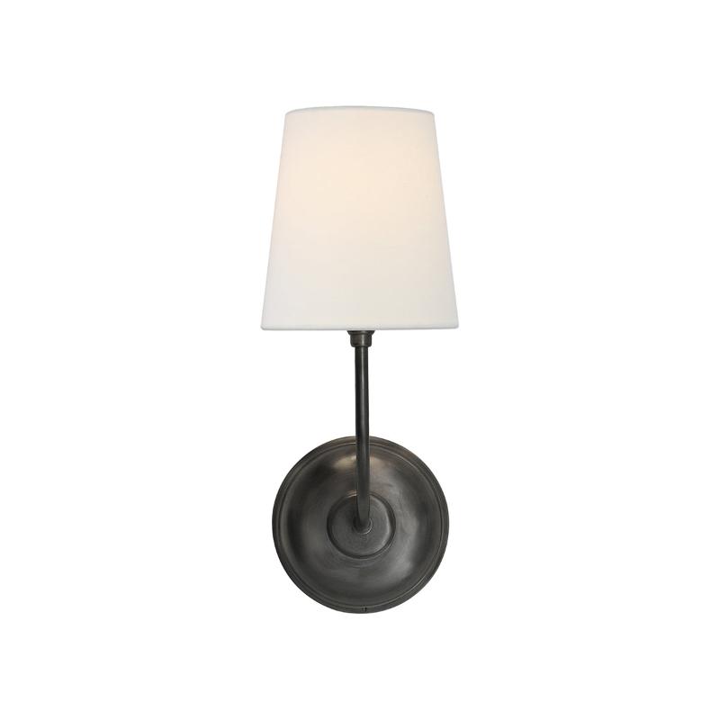 Victor Black Bronze Wall Lamp with Fabric Shade