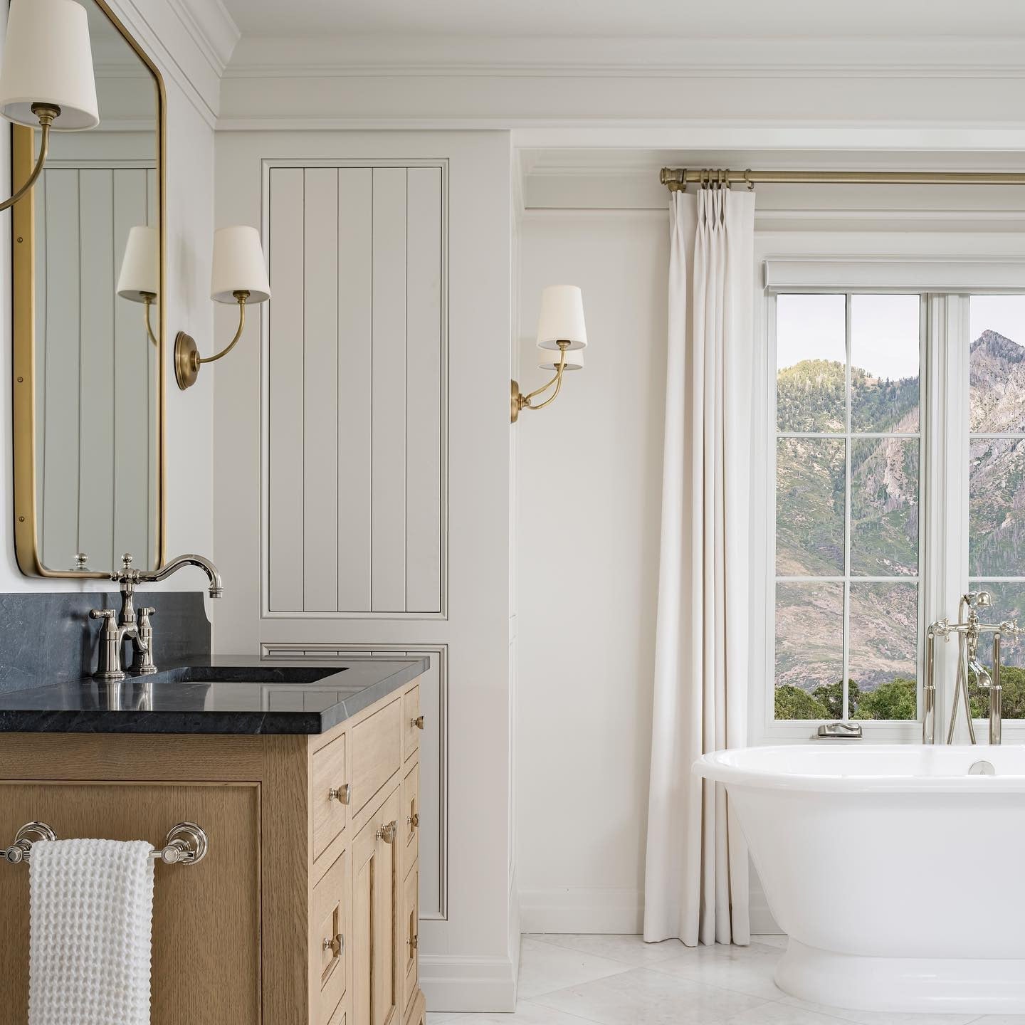 Victor Black Bronze Wall Lamp with Fabric Shade