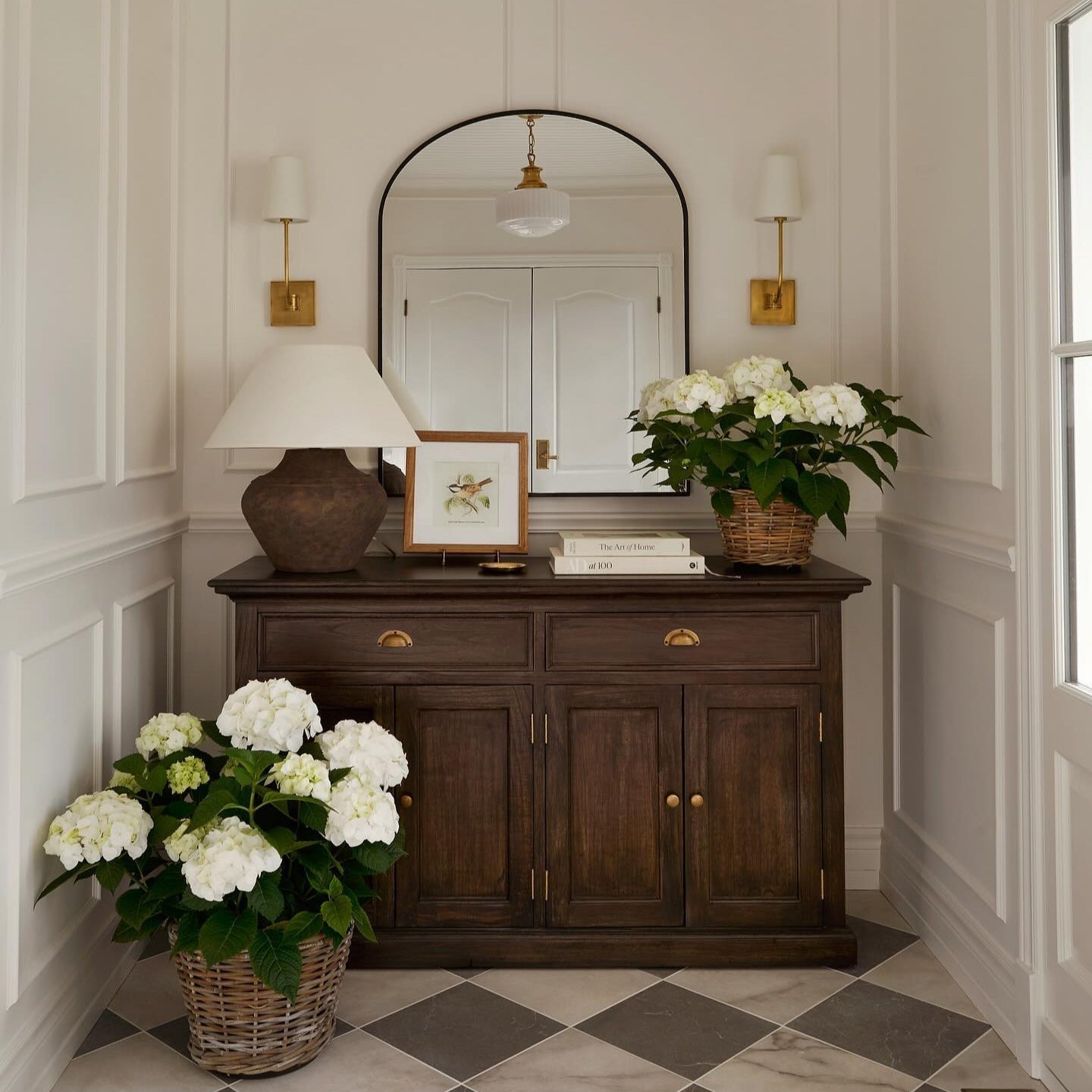 Victor Black Bronze Wall Lamp with Fabric Shade