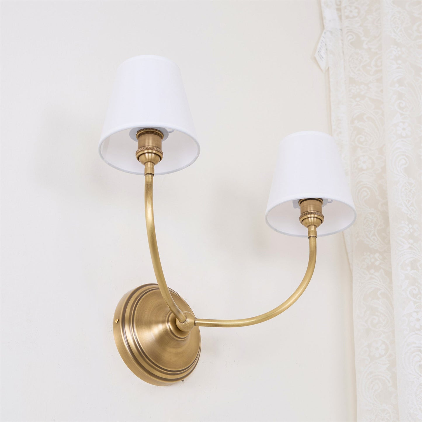 Victor Black Bronze Wall Lamp with Fabric Shade