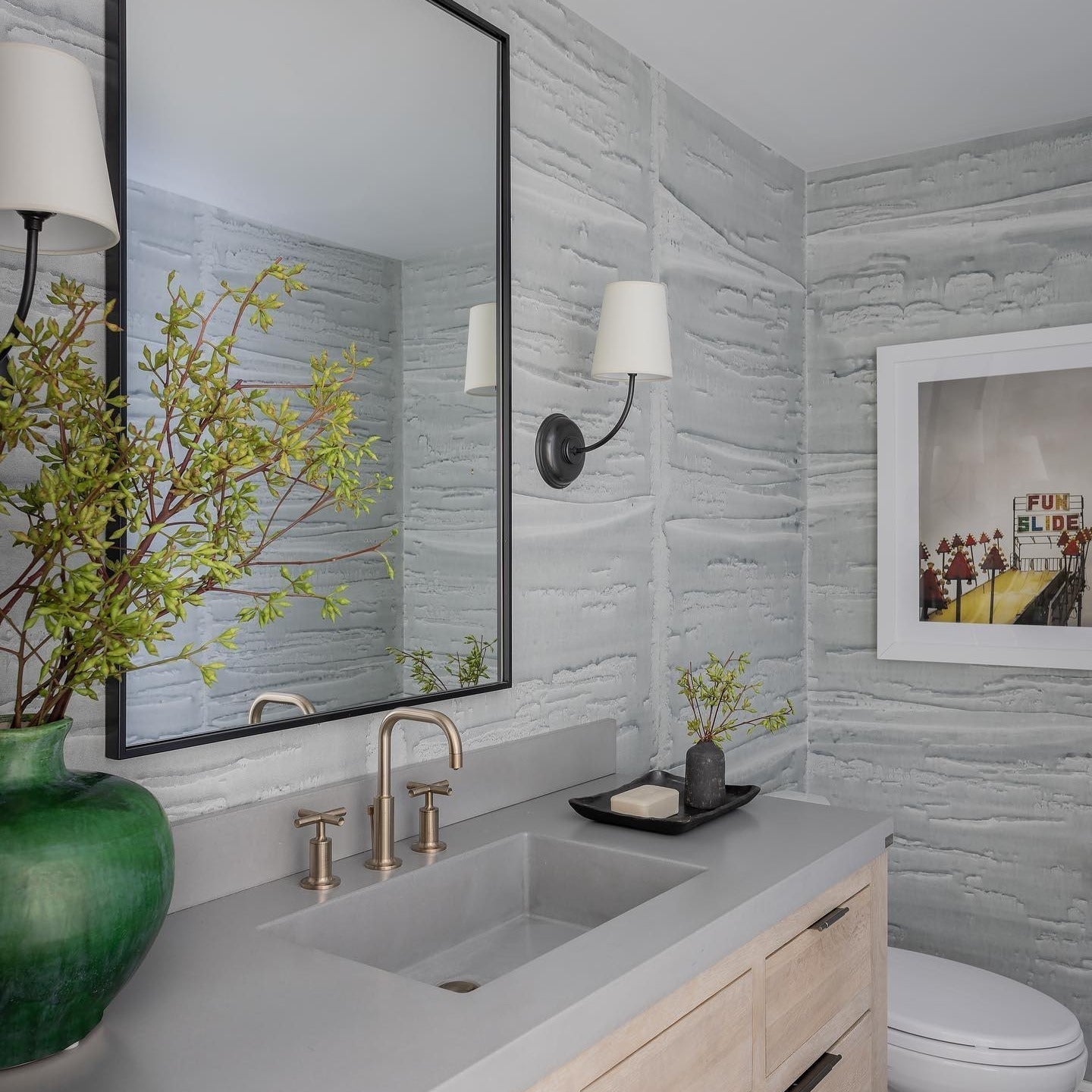 Victor Black Bronze Wall Lamp with Fabric Shade