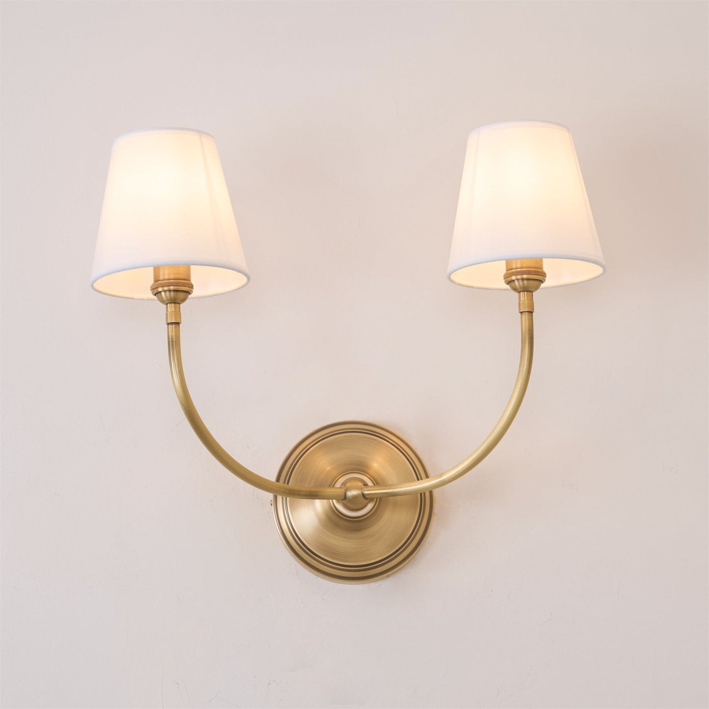 Victor Black Bronze Wall Lamp with Fabric Shade
