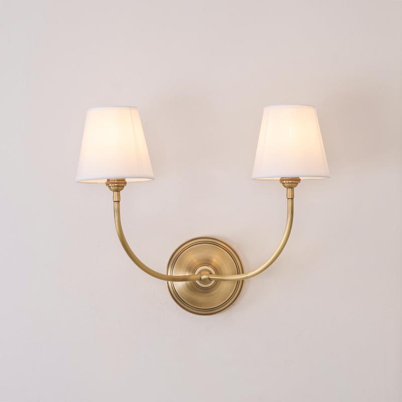 Victor Black Bronze Wall Lamp with Fabric Shade
