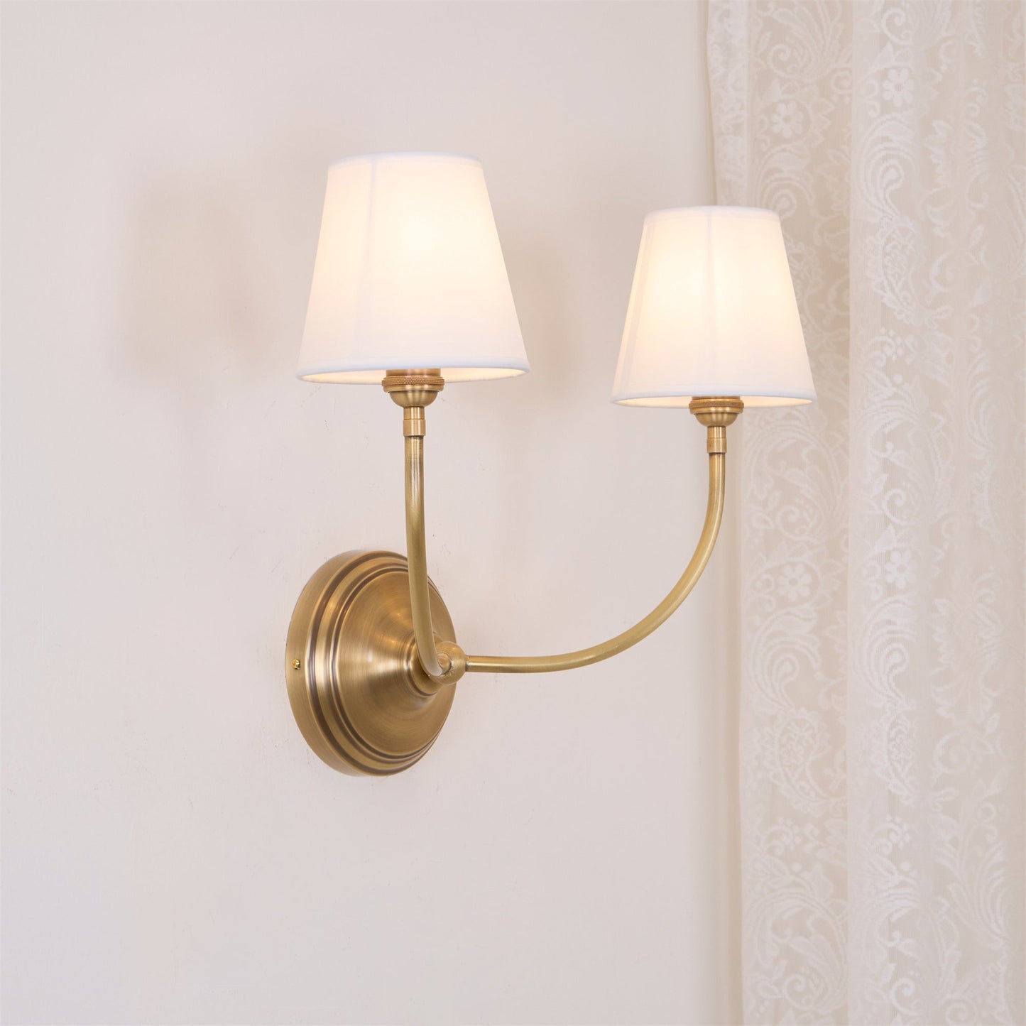 Victor Black Bronze Wall Lamp with Fabric Shade