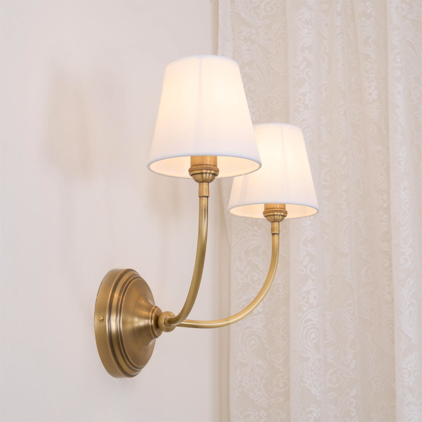 Victor Black Bronze Wall Lamp with Fabric Shade