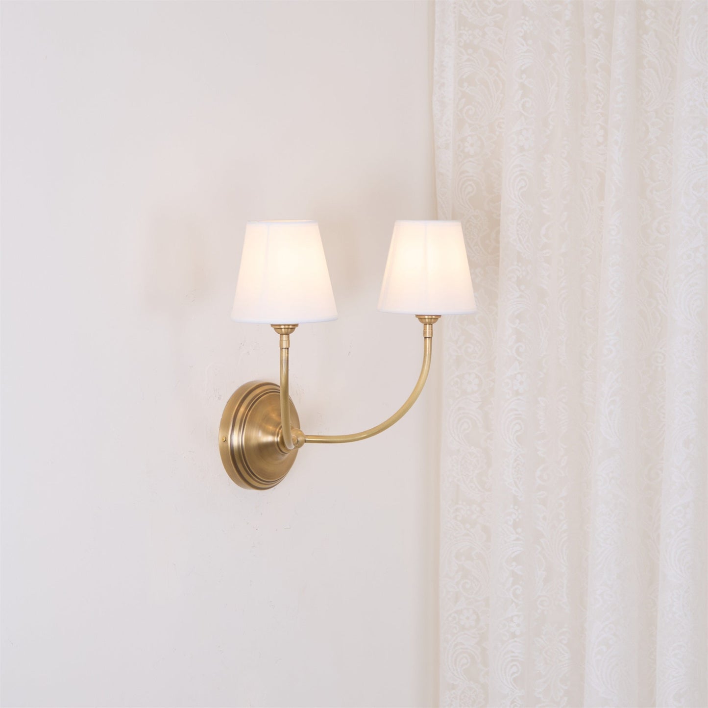 Victor Black Bronze Wall Lamp with Fabric Shade