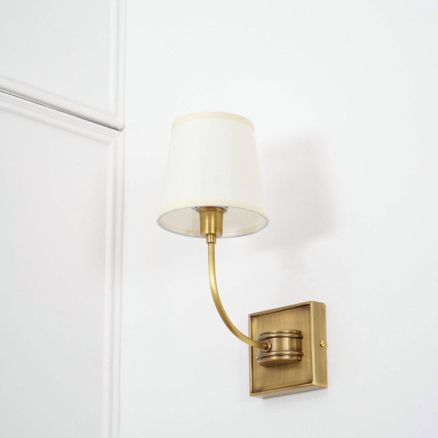 Victor Black Bronze Wall Lamp with Fabric Shade