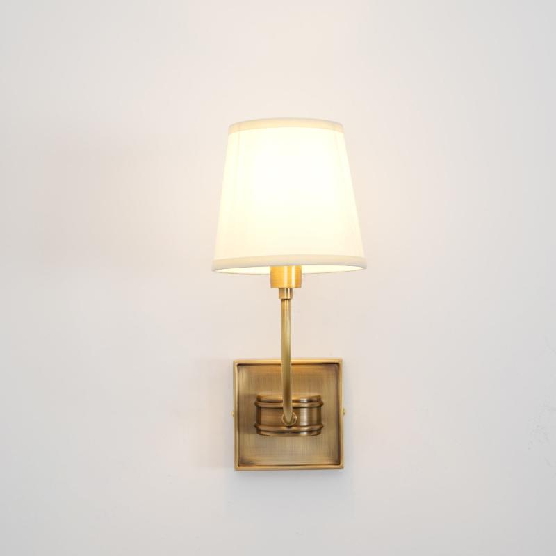 Victor Black Bronze Wall Lamp with Fabric Shade