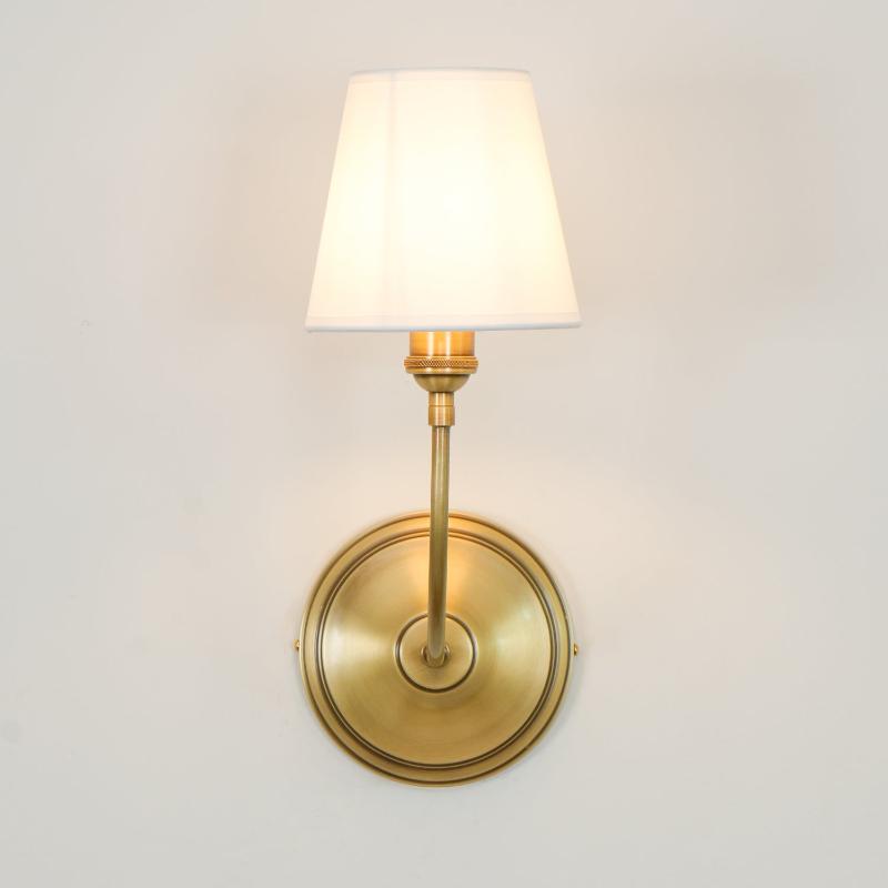 Victor Black Bronze Wall Lamp with Fabric Shade