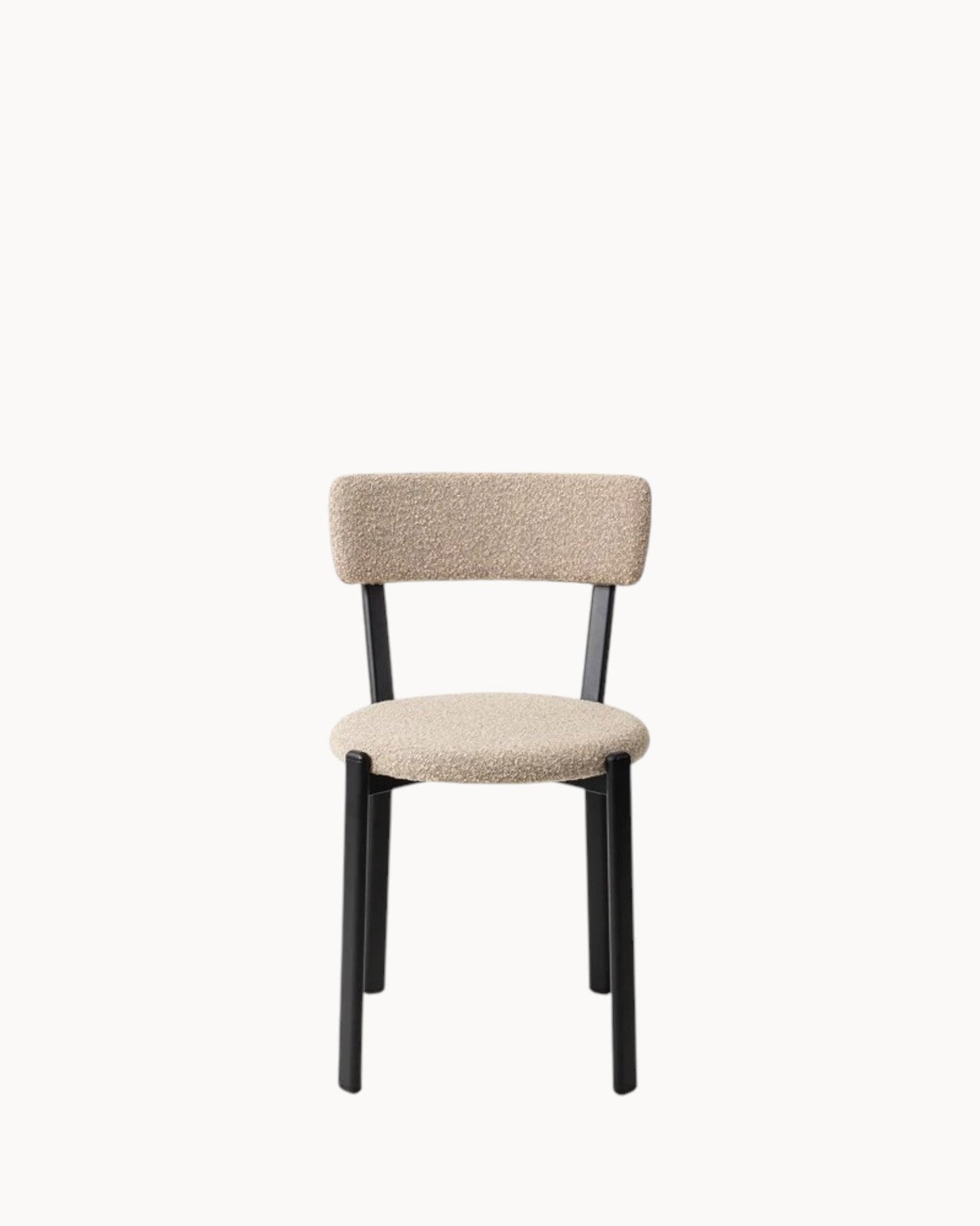 Obu Comfort Dining Chair – Bouclé Upholstery with Metal Frame, Dimensions: 81 x 47 x 52 cm