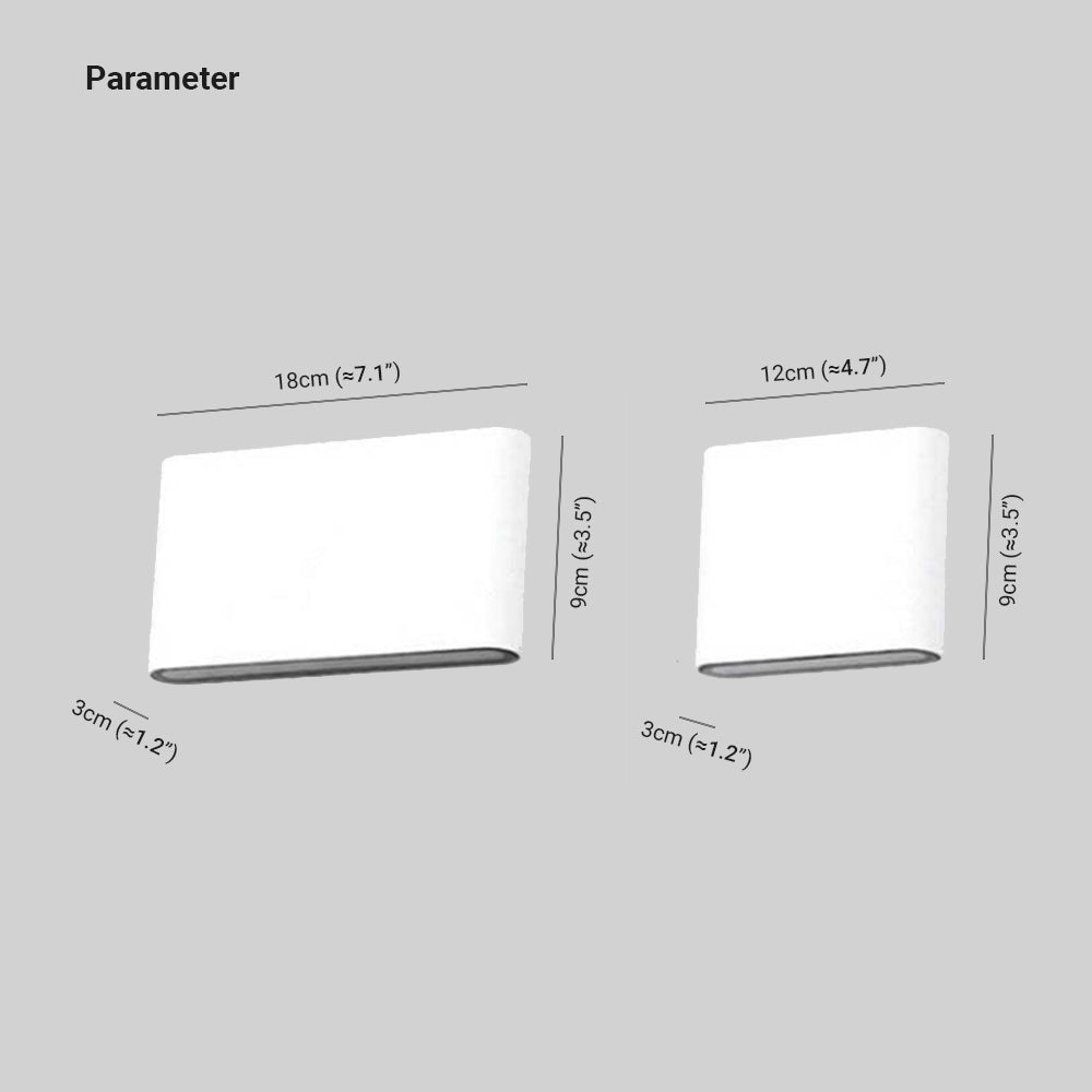 Ray Modern Waterproof LED Rectangular Wall Light - Indoor/Outdoor - Available in White and Black Metal