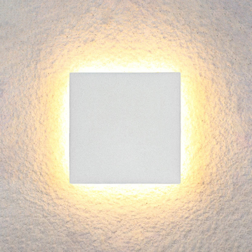 Modern LED Outdoor Wall Light - White/Black Metal for Garden