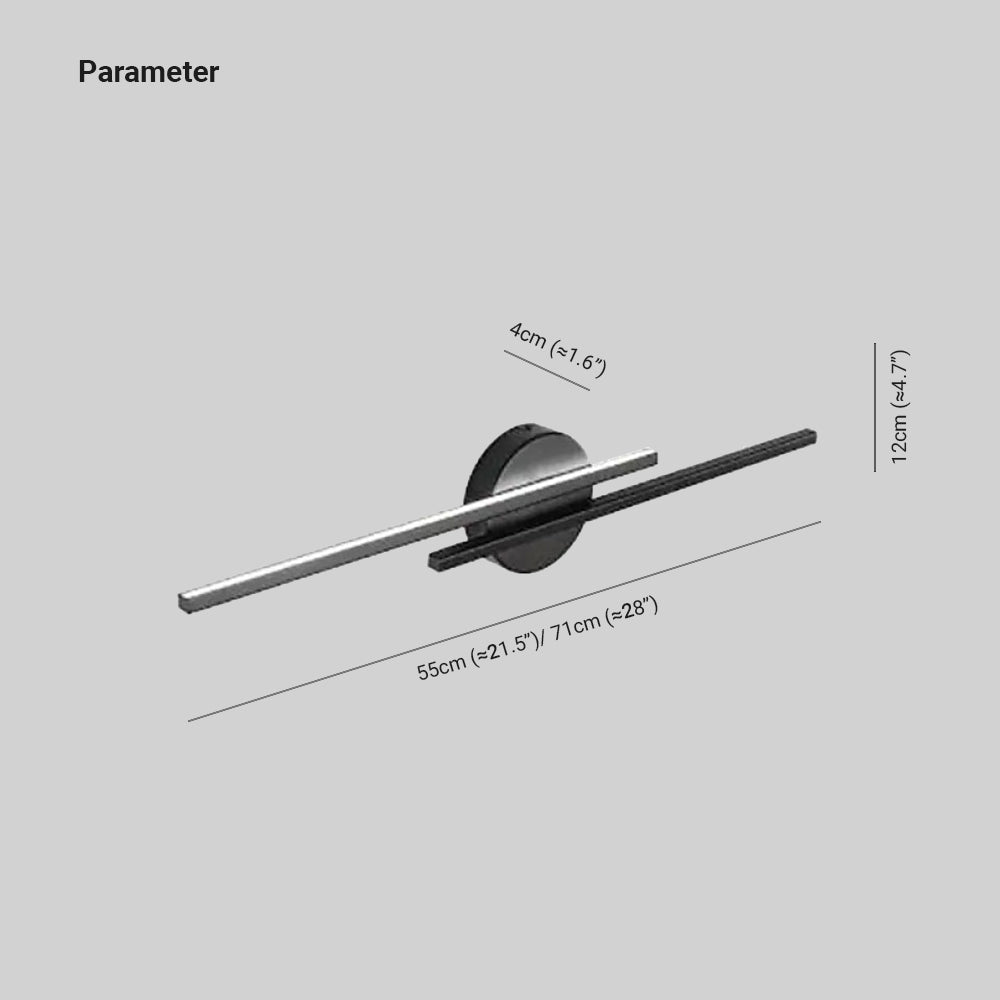 Arisha Contemporary Twin Linear LED Wall Light - Black and White Metal for Bedroom