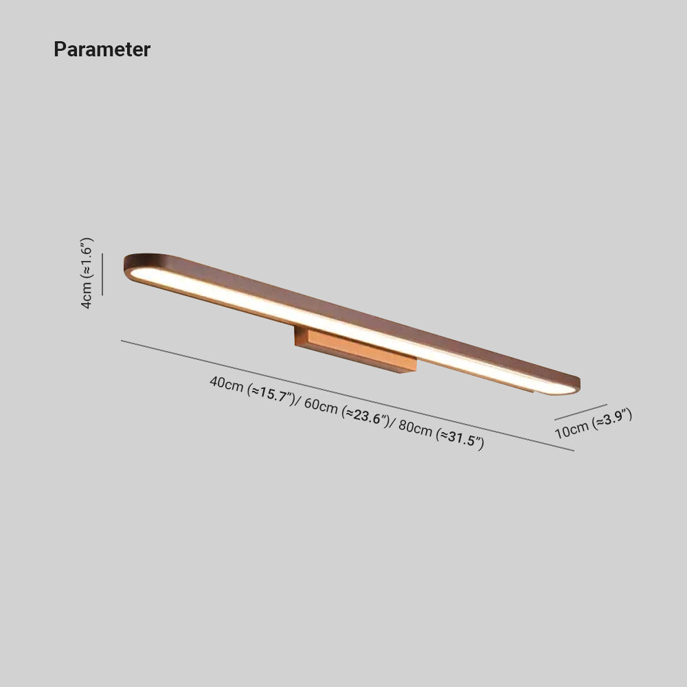 Arisha Contemporary Linear Wall Light in Coffee Finish for Bedroom and Bathroom, Metal Design