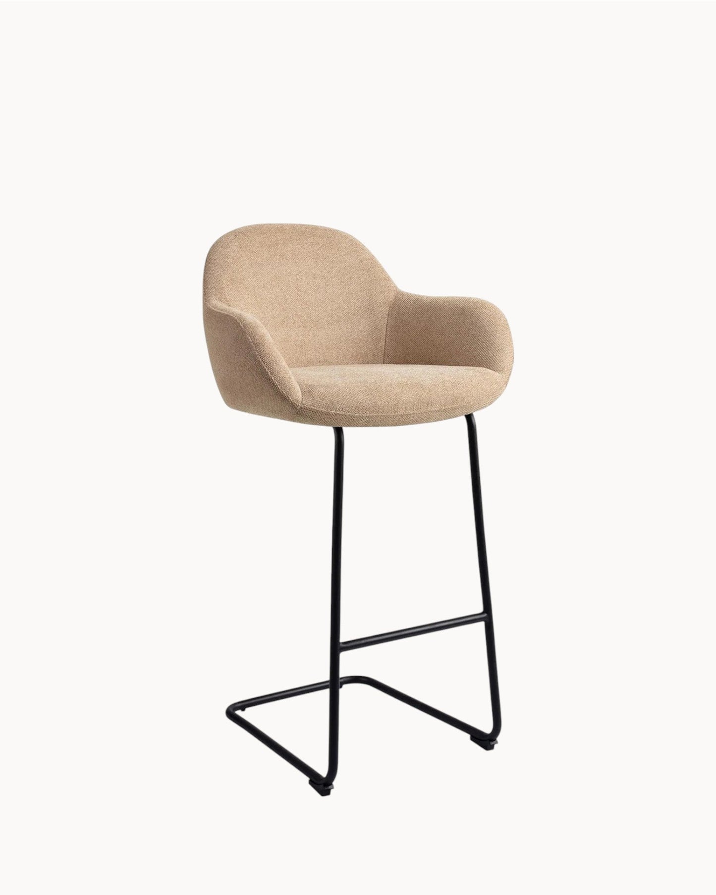 Kushi Bar Stool – Metal Frame with Polyester Upholstery, 76.5 cm Seat Height