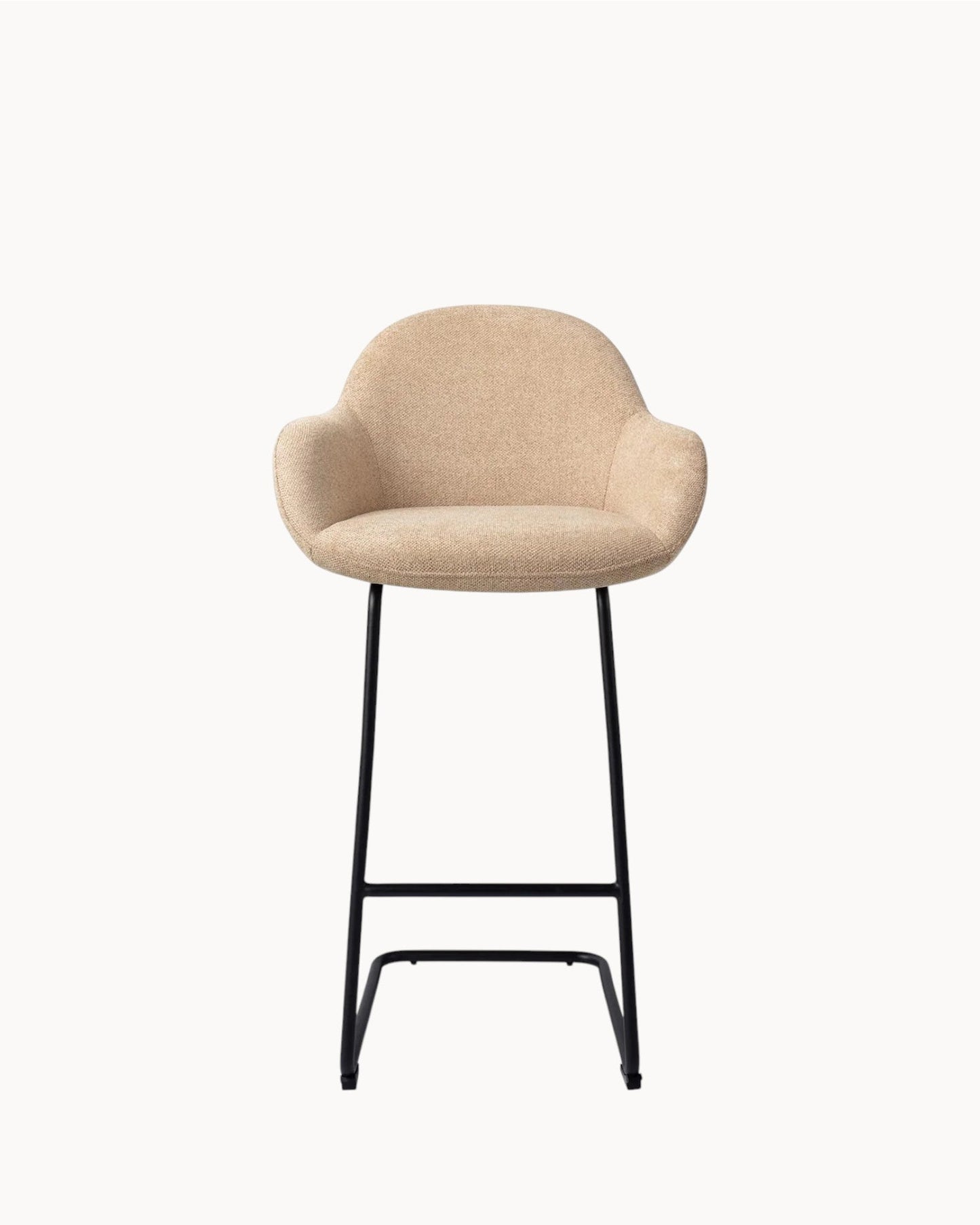 Kushi Bar Stool – Metal Frame with Polyester Upholstery, 76.5 cm Seat Height