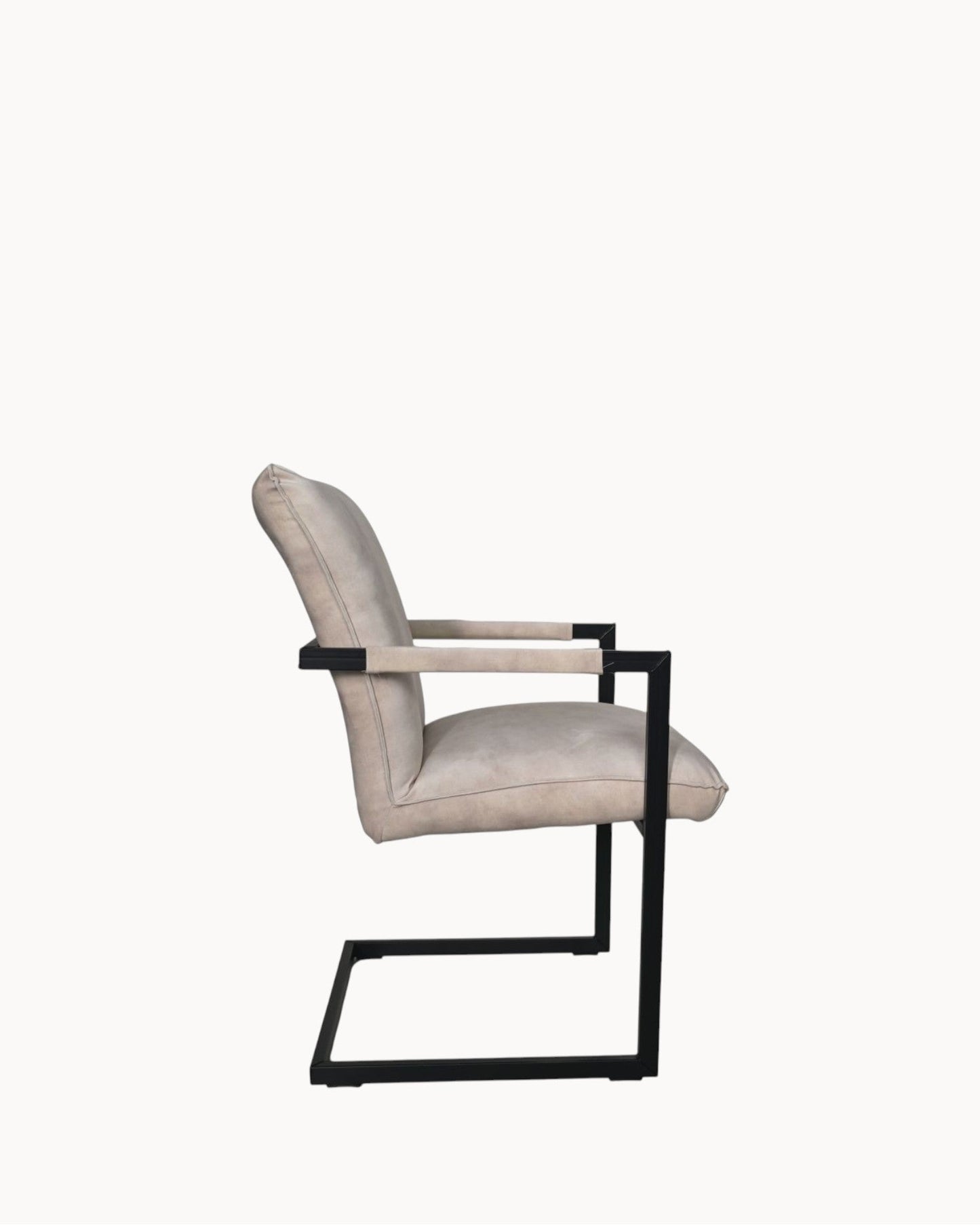Set of 2 Boston Dining Chairs – Natural and Black – Metal Frame – Dimensions: 56x68x89 cm