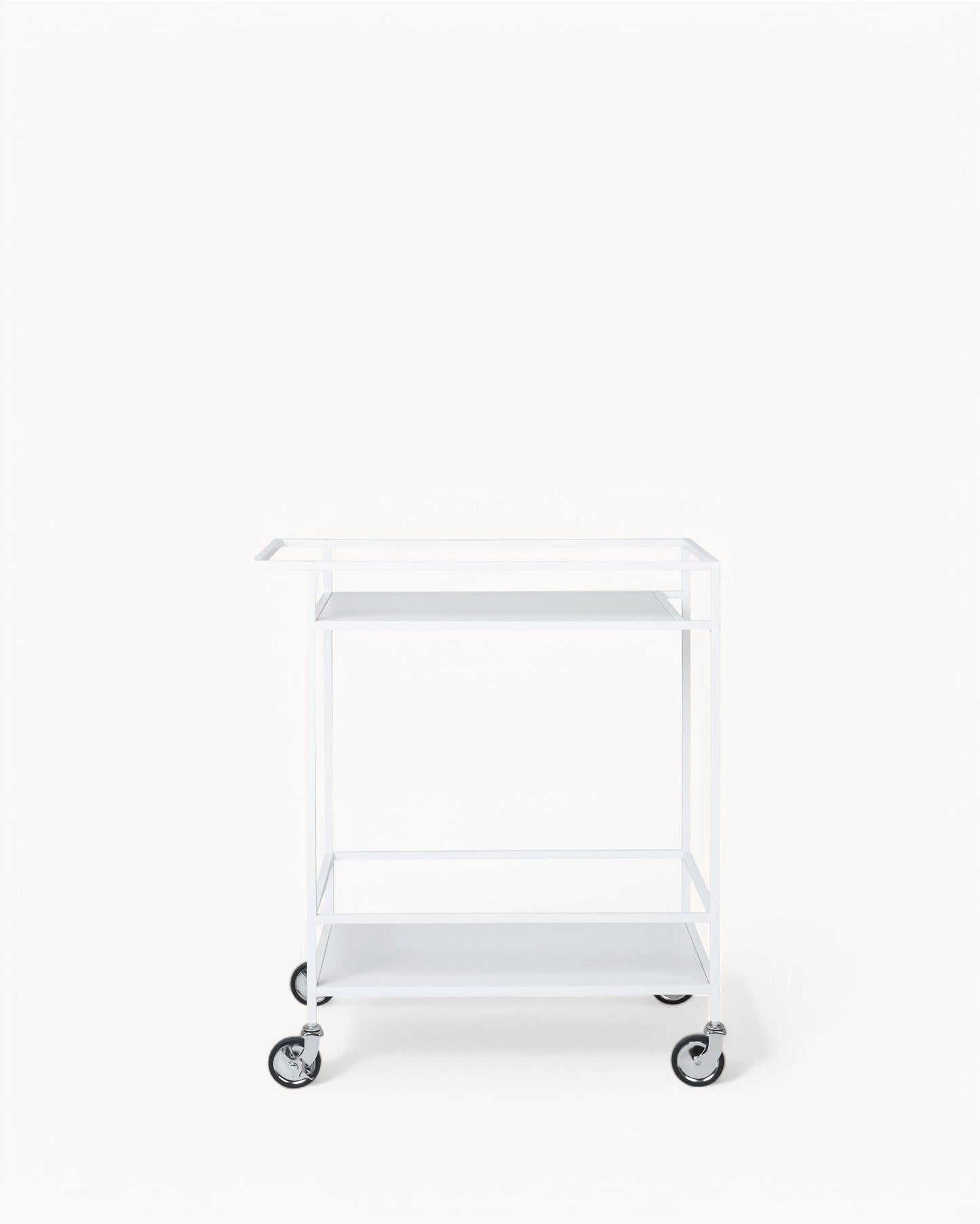 Vita Serving Cart – White Metal Frame with Shelves (68 x 40 x 79 cm)