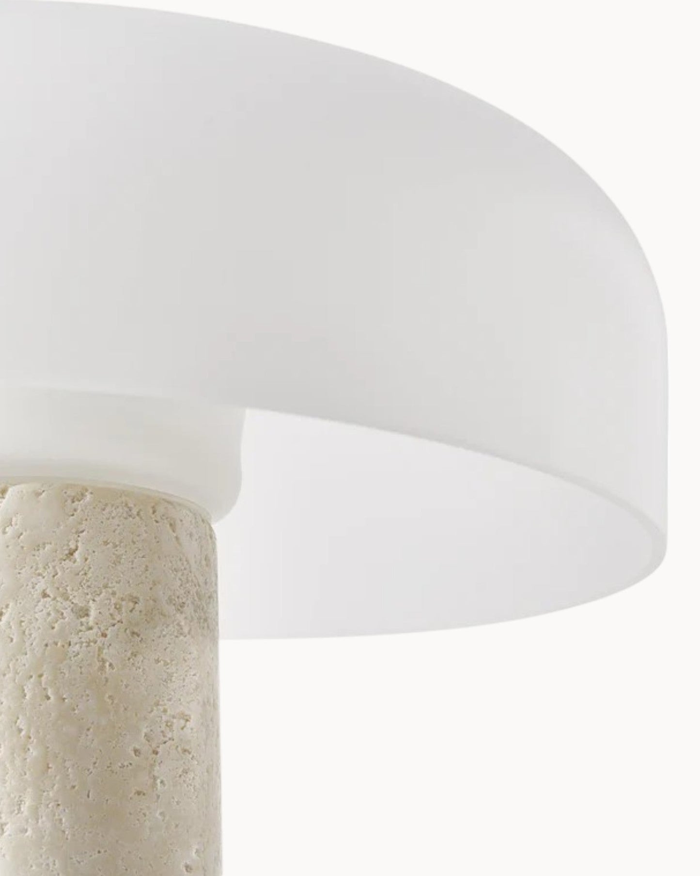 Carla Table Lamp – White Glass with Brown Marble Base – 32cm Diameter