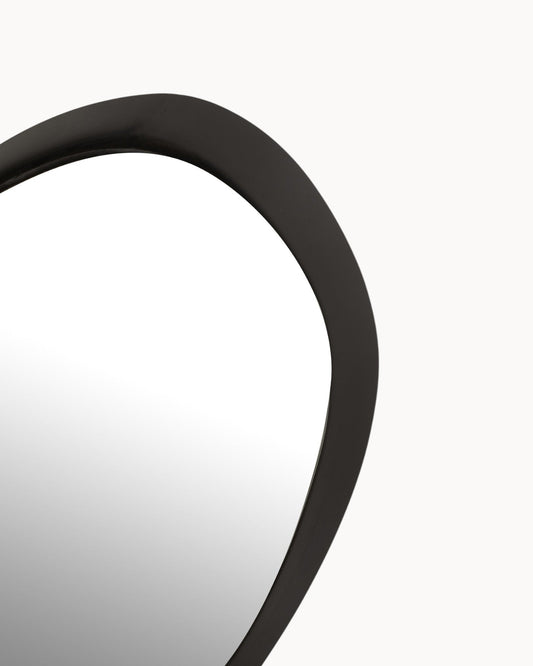 J-Line Round Black Metal & Glass Wall Mirror - 60.5 cm