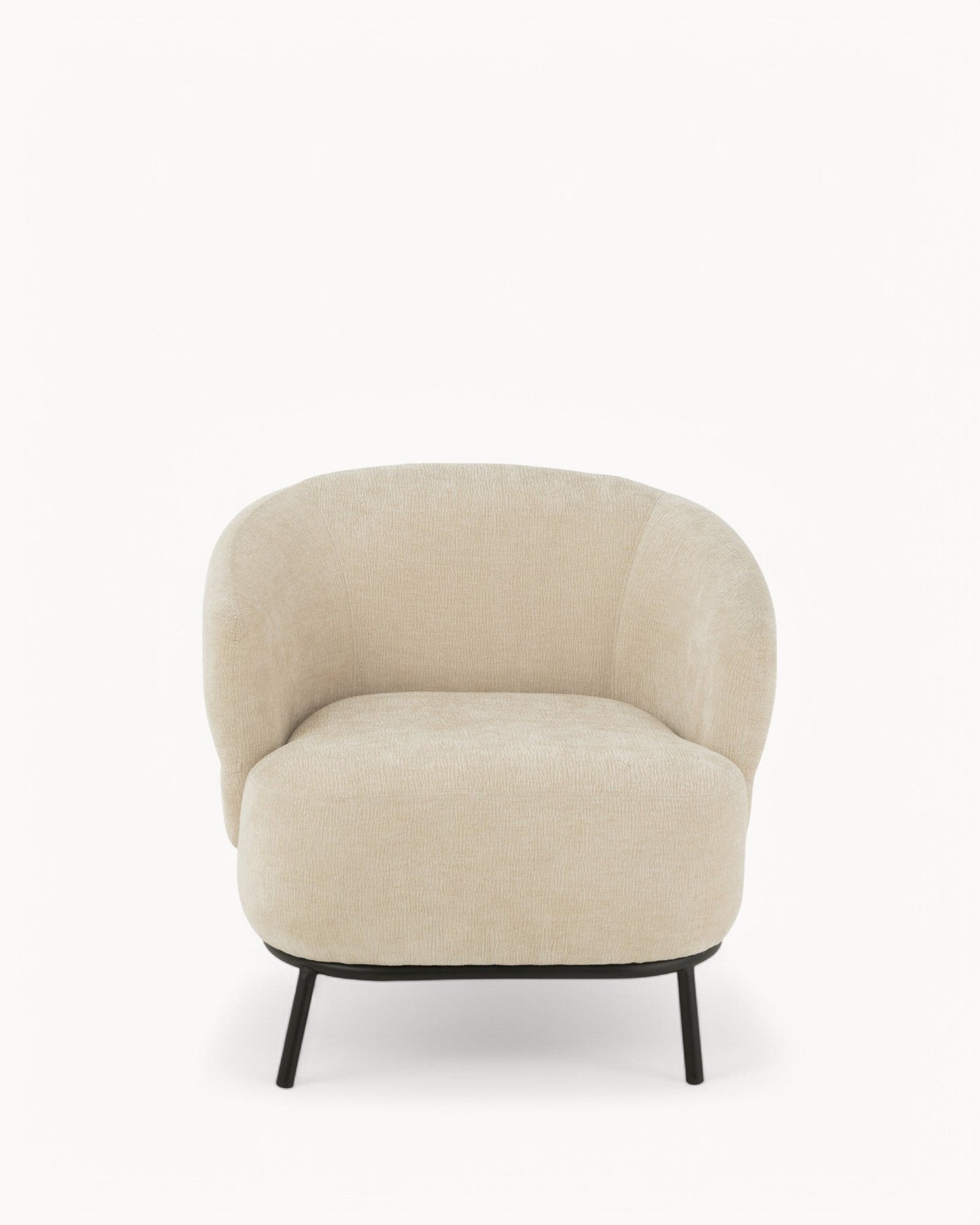 J-Line Mars Lounge Chair – Beige with Wood & Foam, 76 cm Height