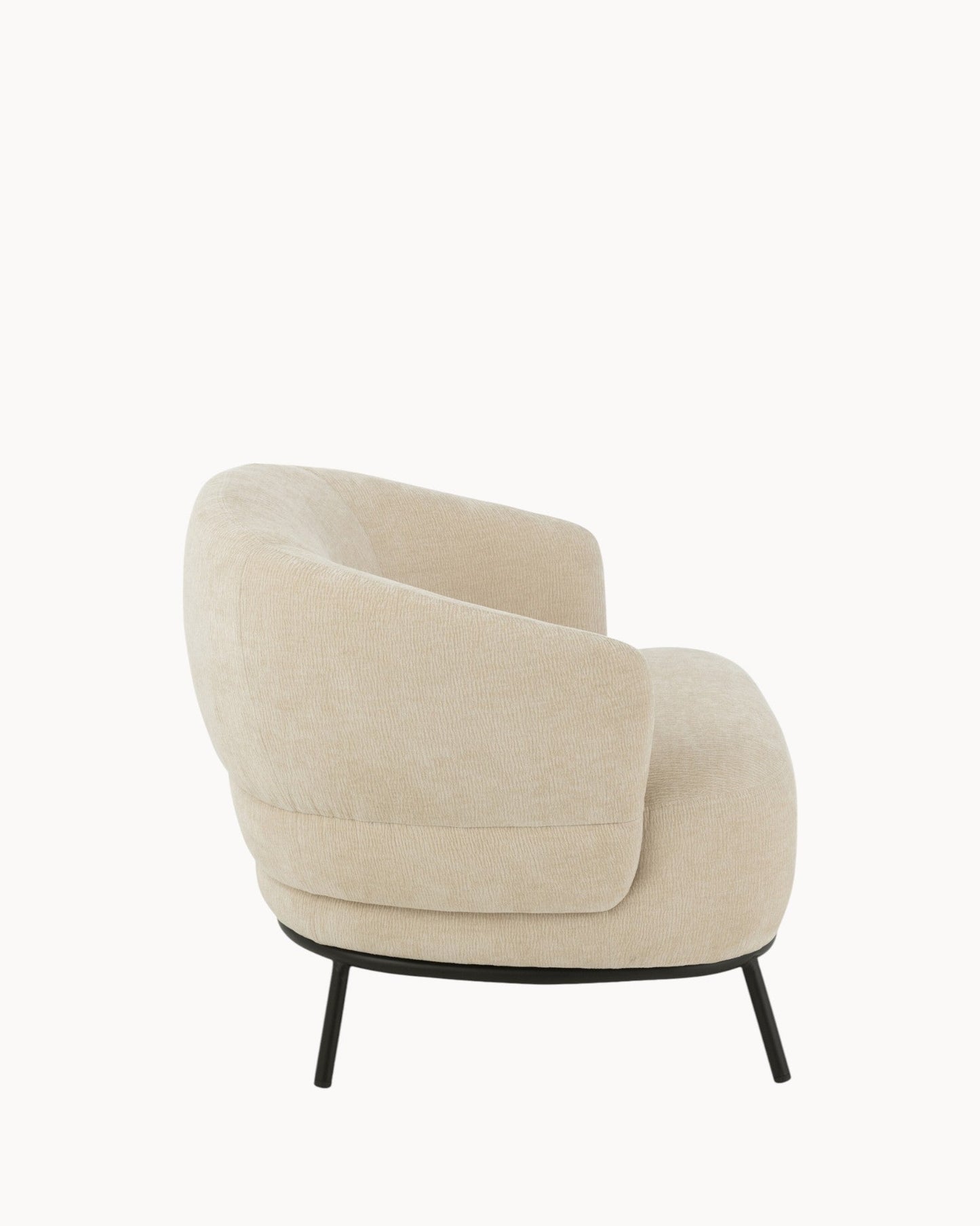 J-Line Mars Lounge Chair – Beige with Wood & Foam, 76 cm Height