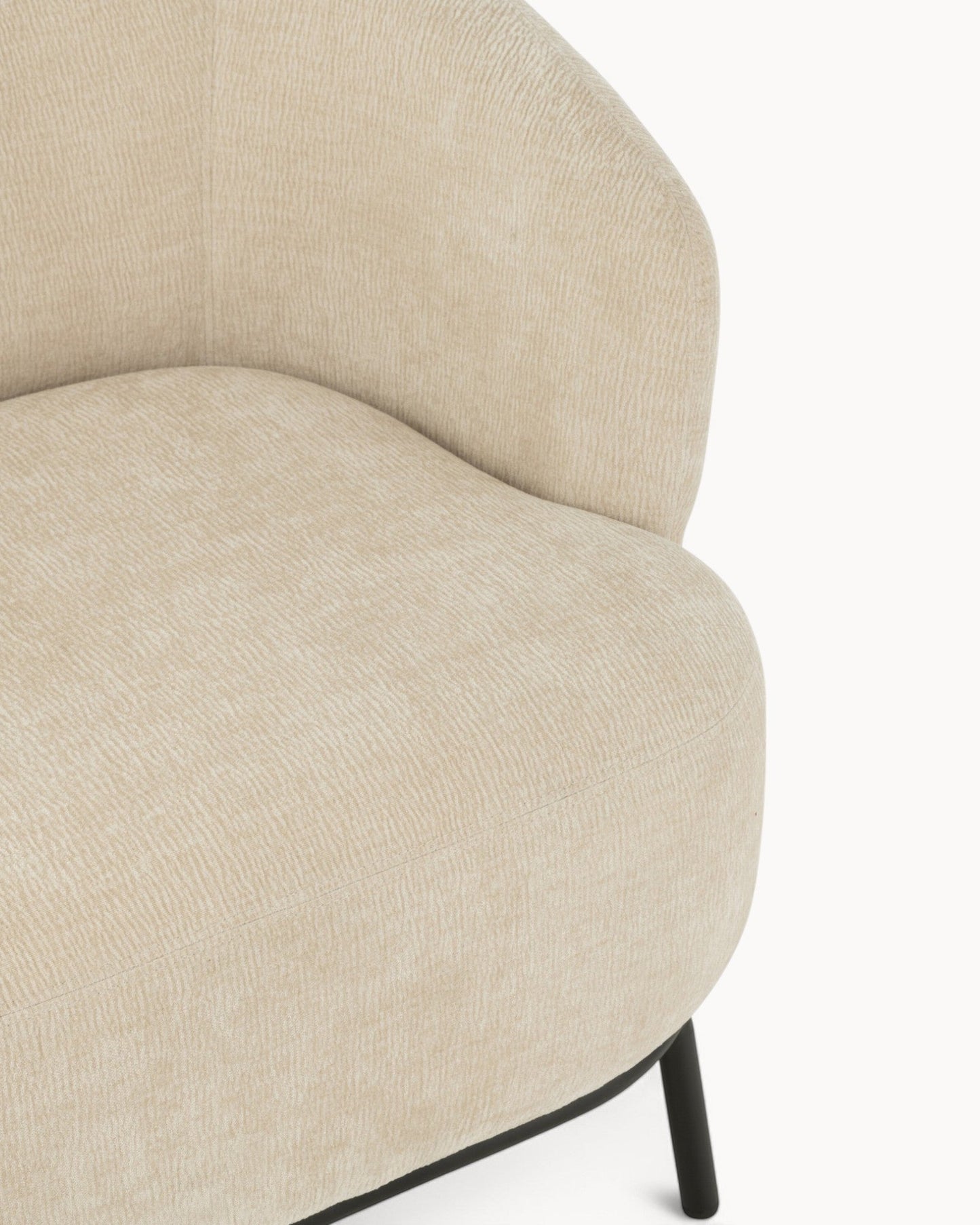 J-Line Mars Lounge Chair – Beige with Wood & Foam, 76 cm Height