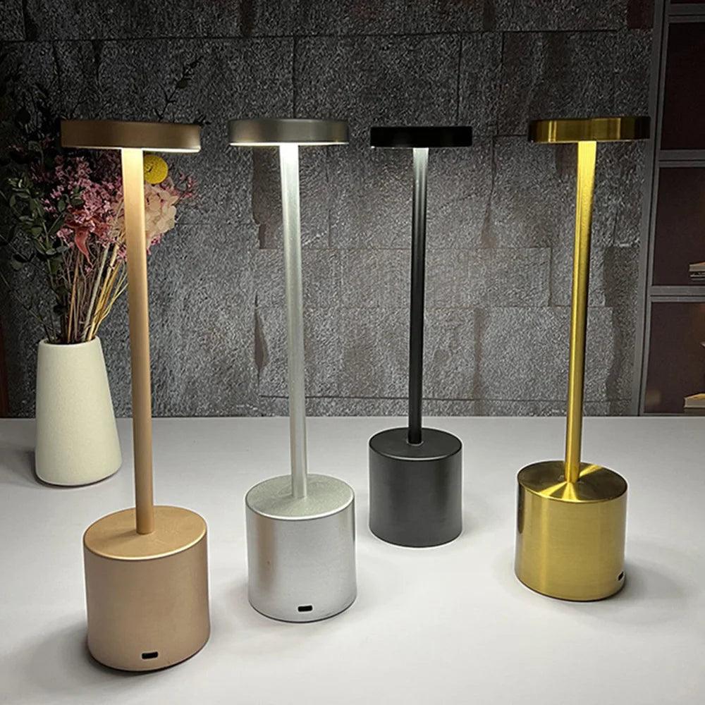 Chic LoraGlow Wireless Table Lamp | USB Rechargeable | Metal & LED | Dimmable Design