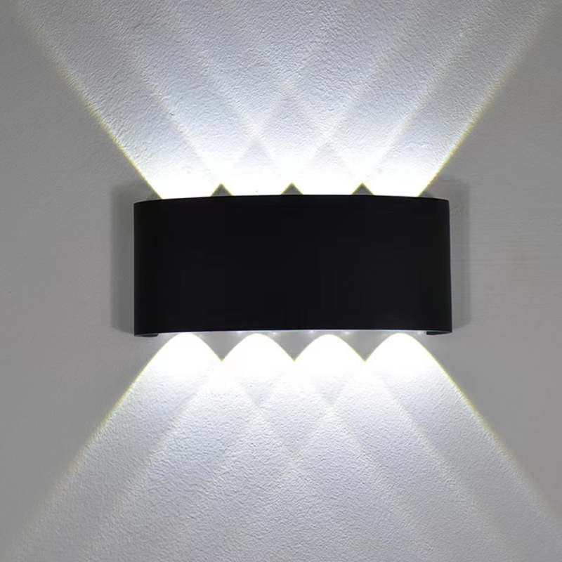 Ray Contemporary Rectangle LED Outdoor Wall Light - White Metal for Patios